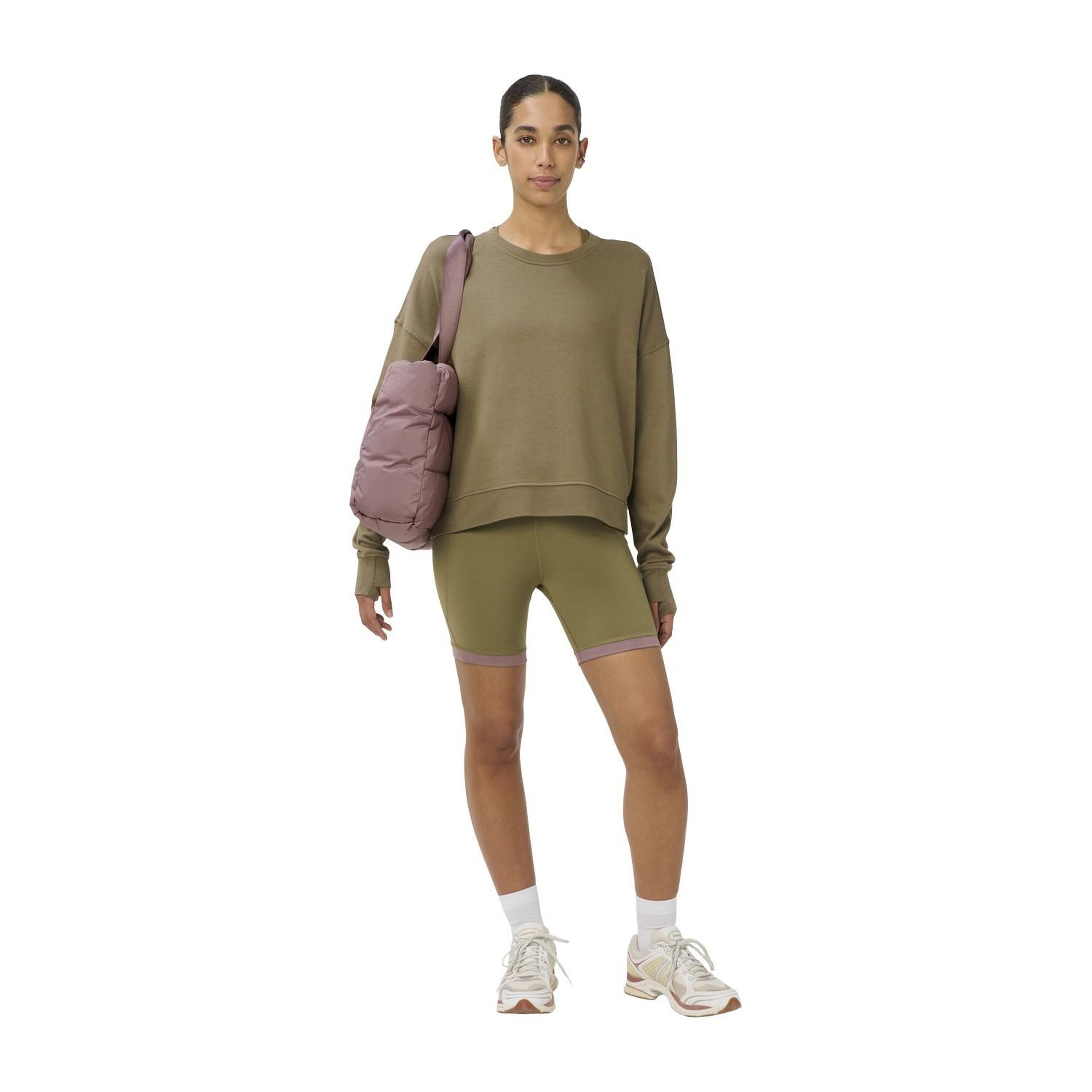 Sweaty Betty After Class Crop Kadın Kahverengi Sweat