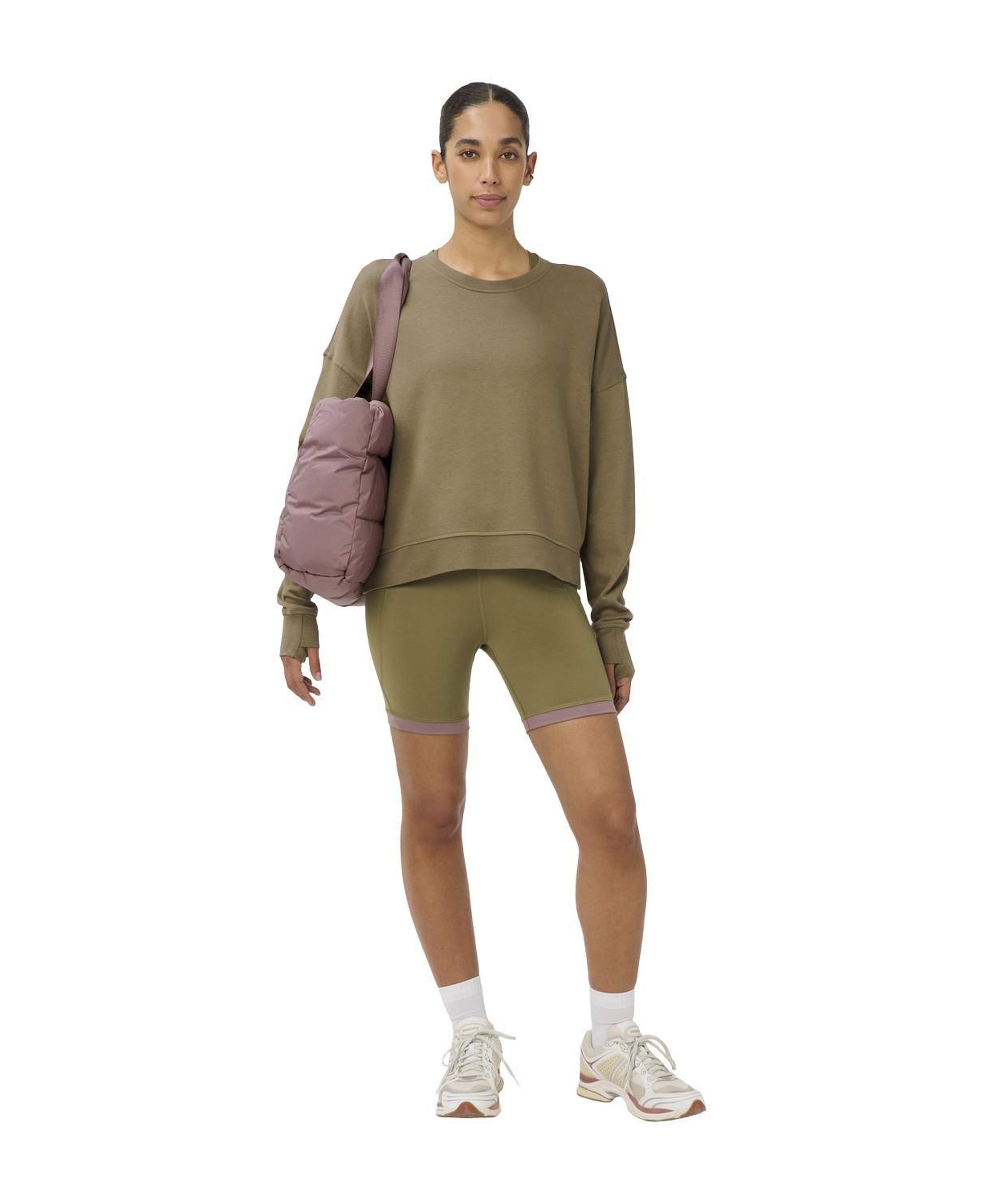 Sweaty Betty After Class Crop Kadın Kahverengi Sweat