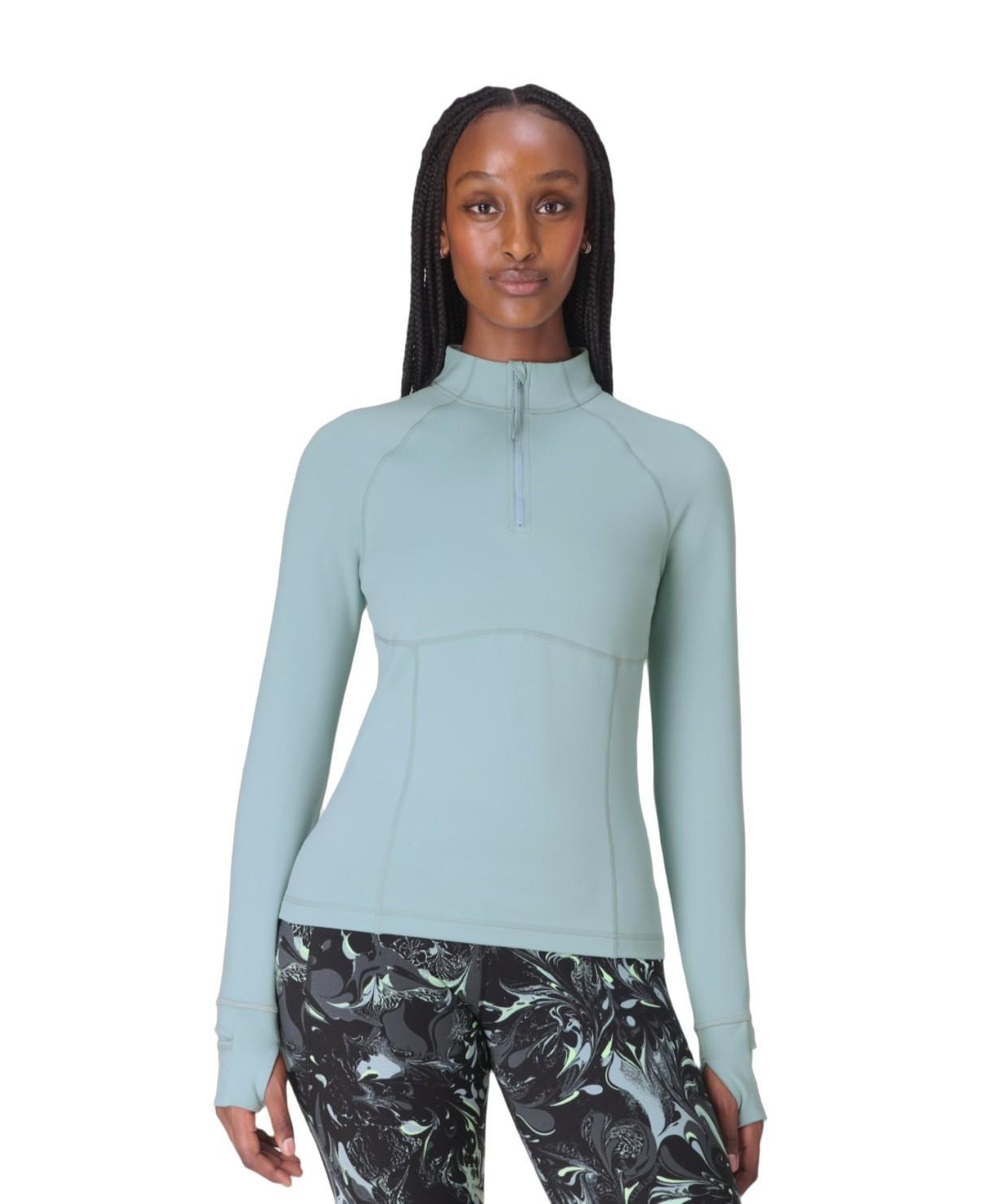 Sweaty Betty Pro Run Half Zip Kadın Mavi Koşu Ceketi