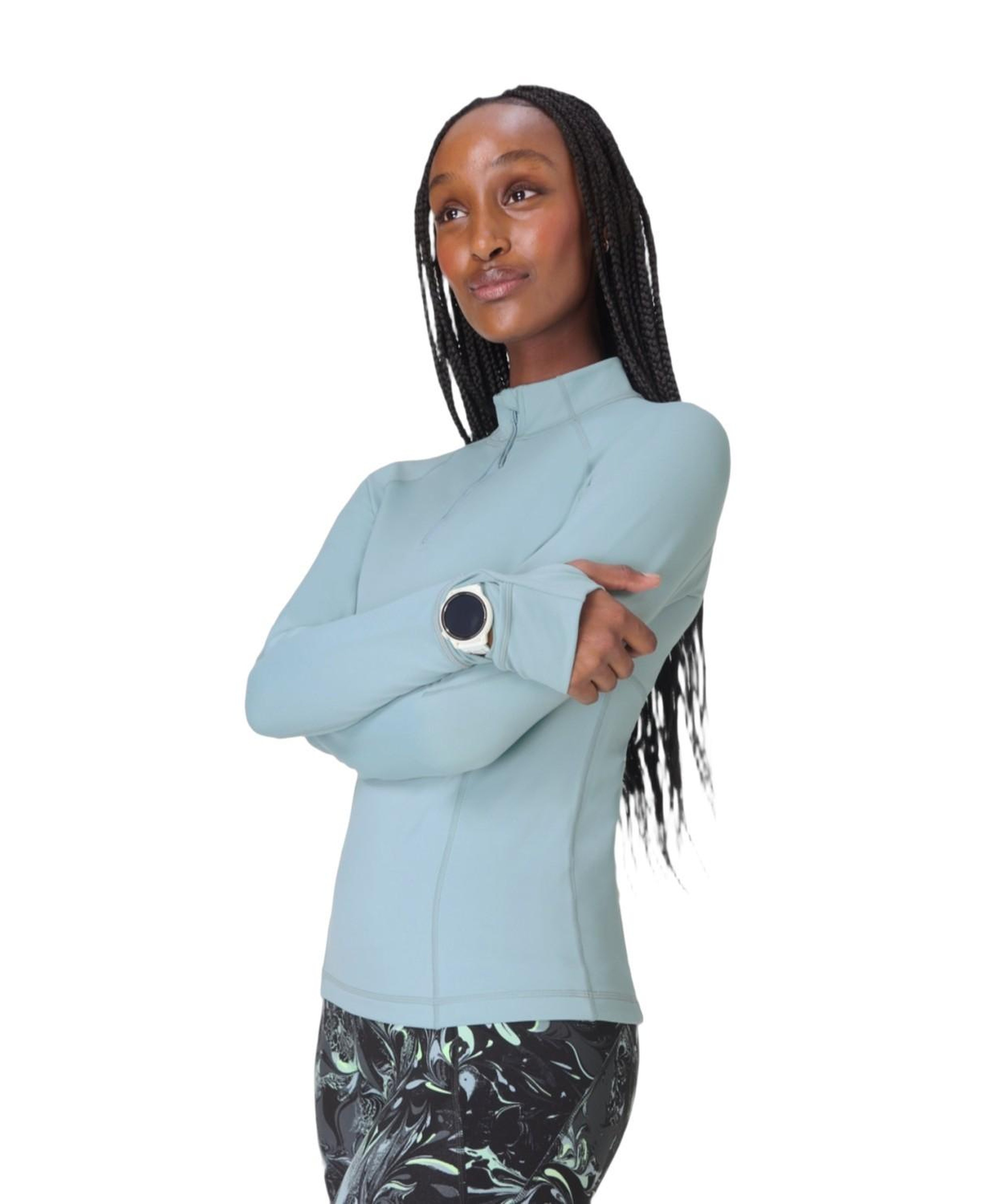 Sweaty Betty Pro Run Half Zip Kadın Mavi Koşu Ceketi