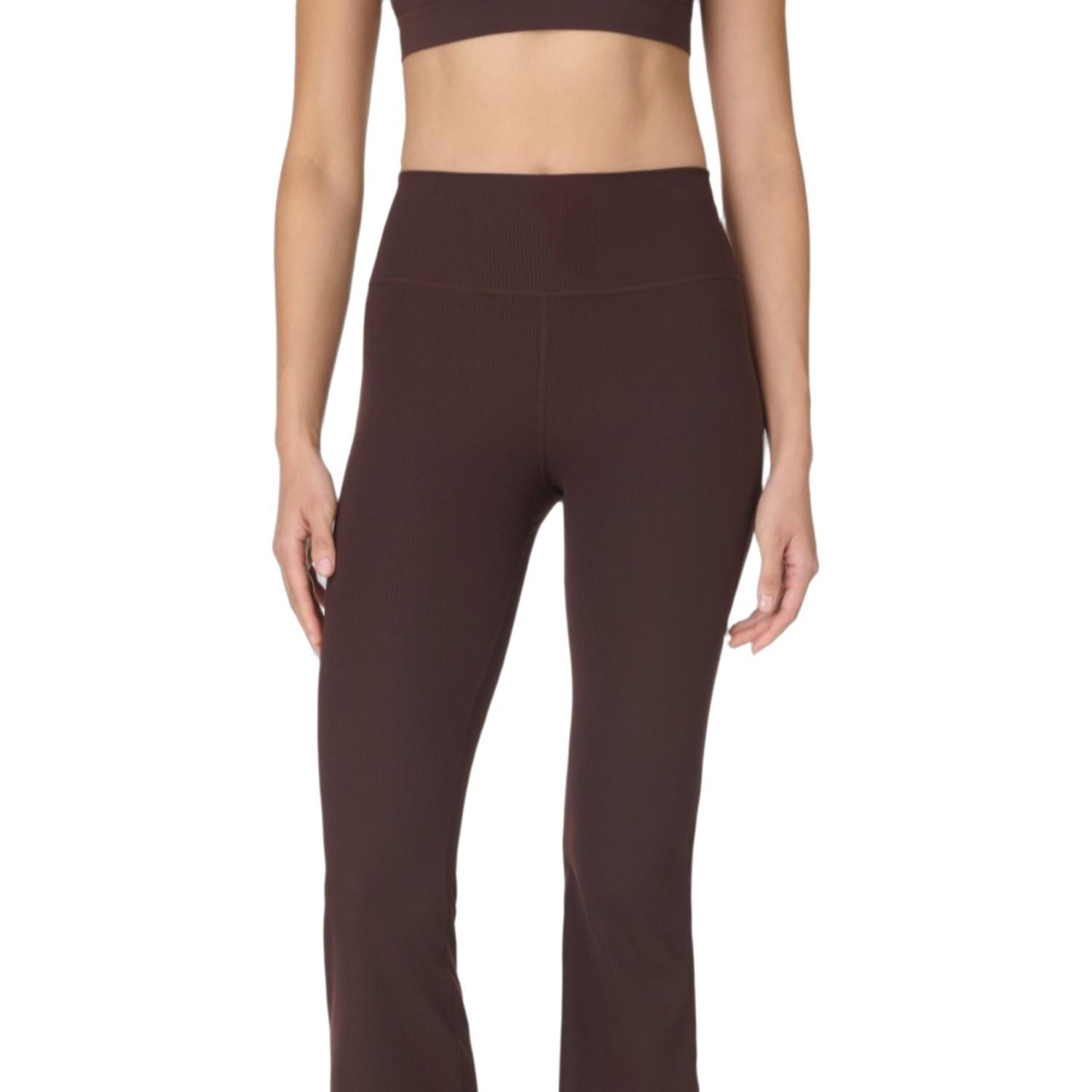 Sweaty Betty Glow Flex Rib 32 Flare Trouse Kadın Kahverengi Pantolon
