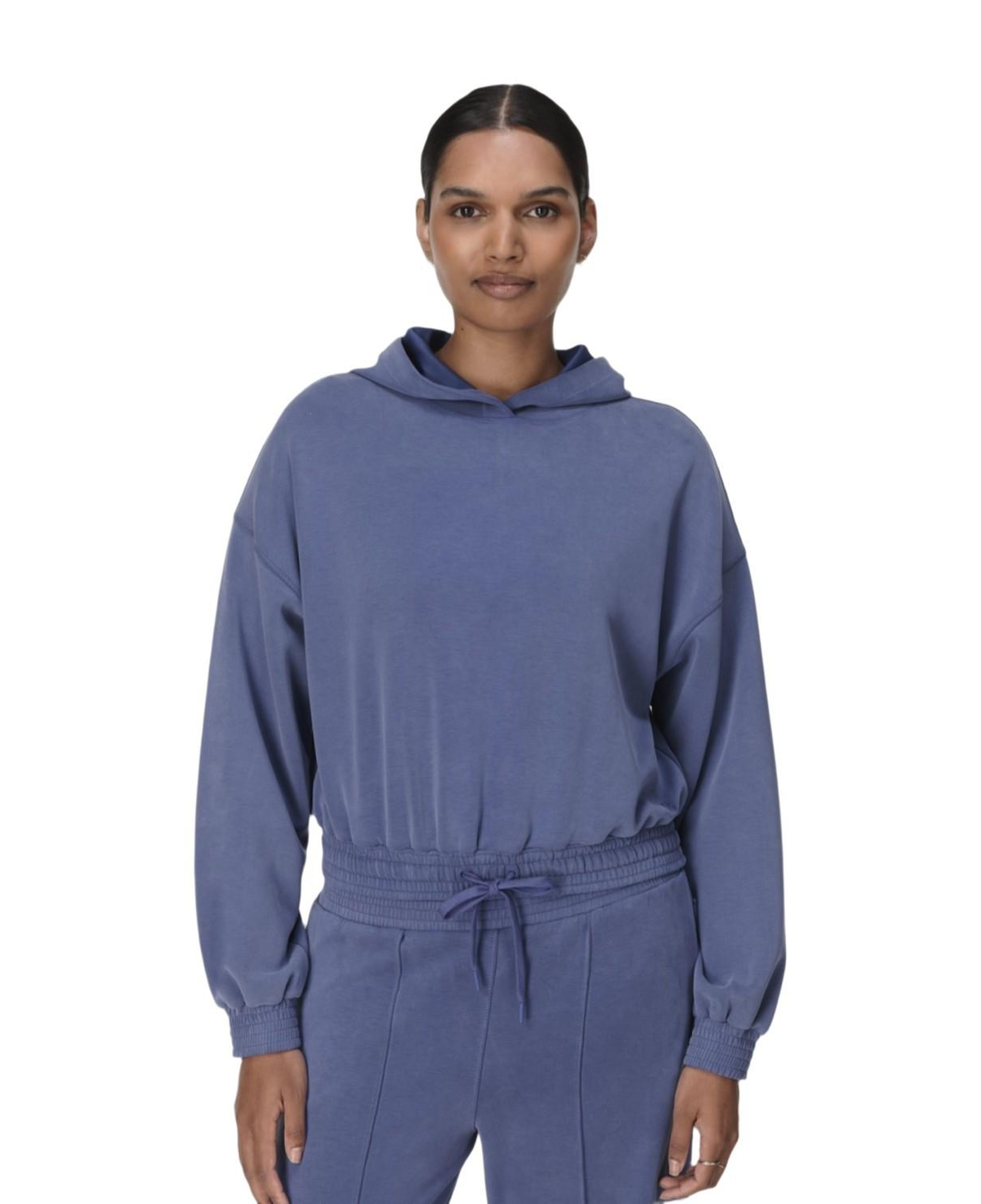 Sweaty Betty Sand Wash Cloudweight Crop Hoo Kadın Mavi Sweat