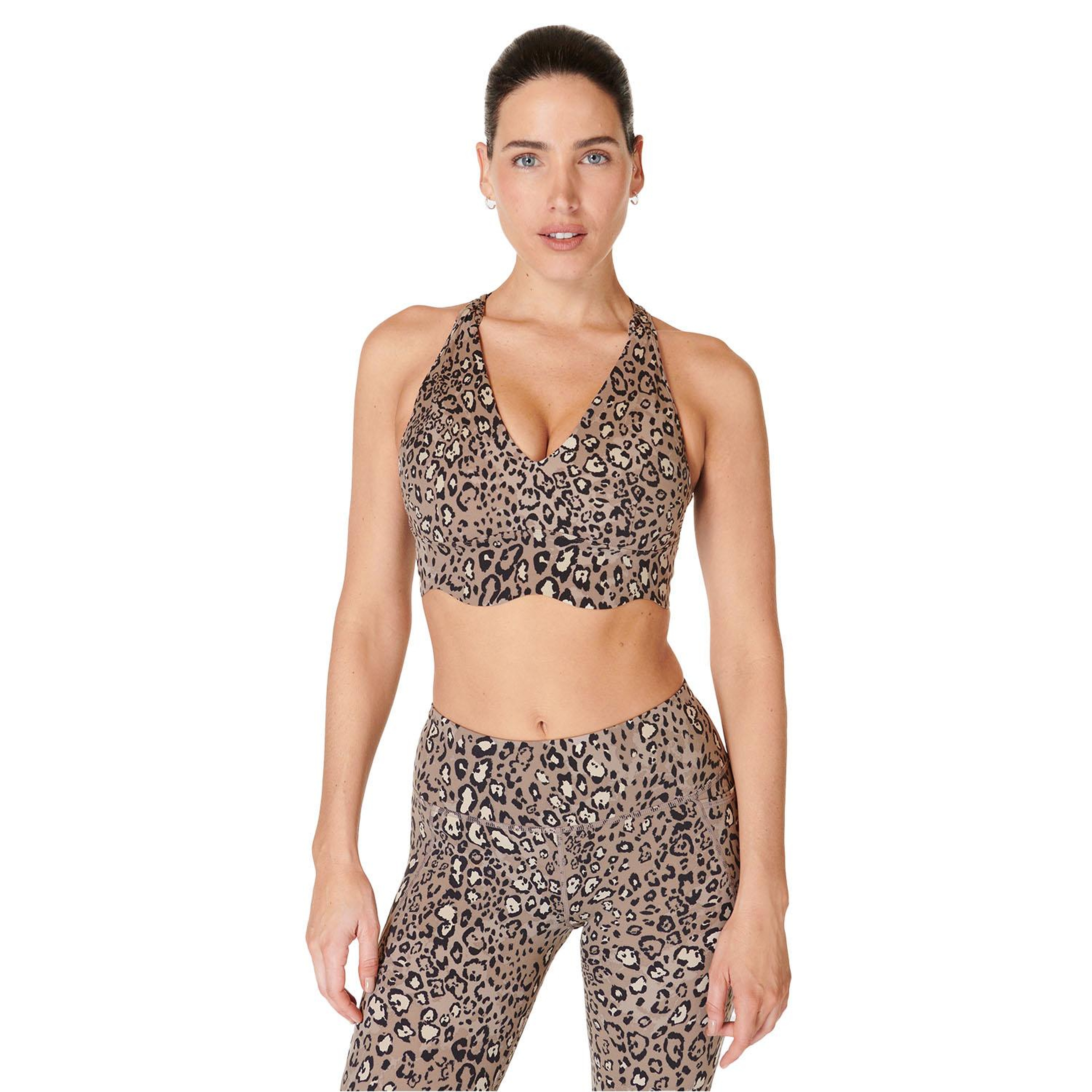 Sweaty Betty Power Contour Plunge Bra Kadın Kahverengi Fitness Bra