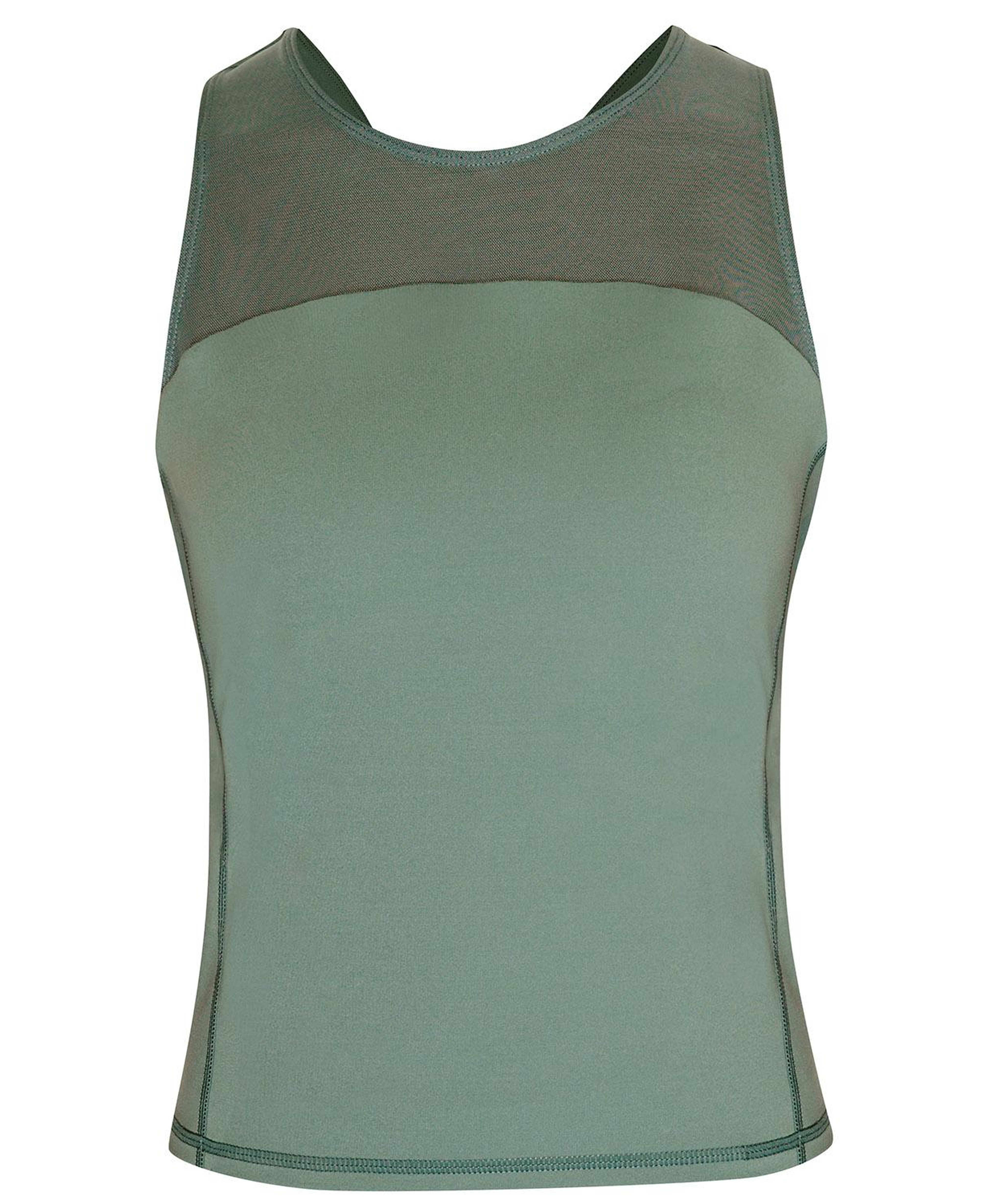 Sweaty Betty Power Illusion Workout Bra Tan Kadın Yeşil Koşu Tank Top