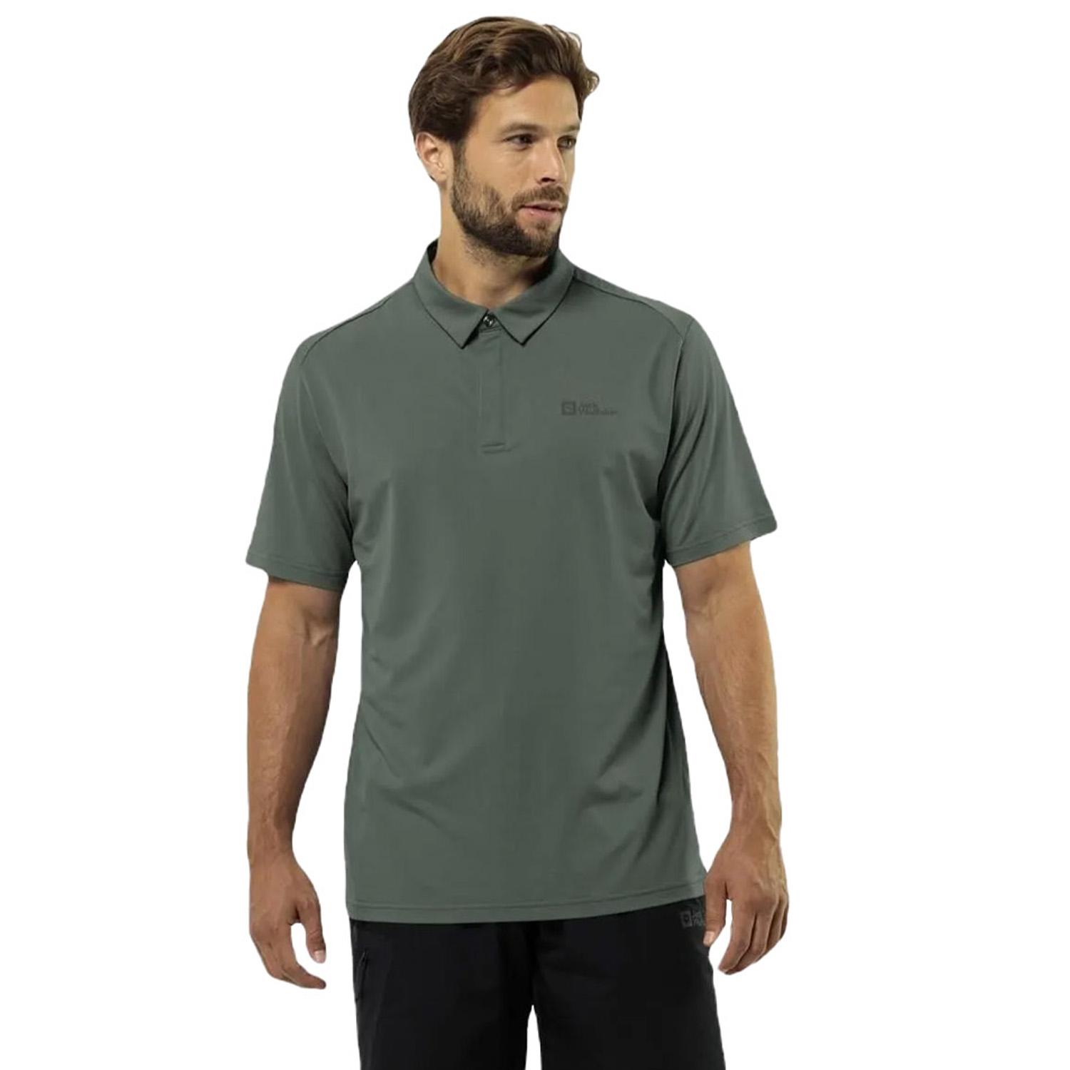 Jack Wolfskin Delgami Polo Erkek Yeşil Polo Tişört