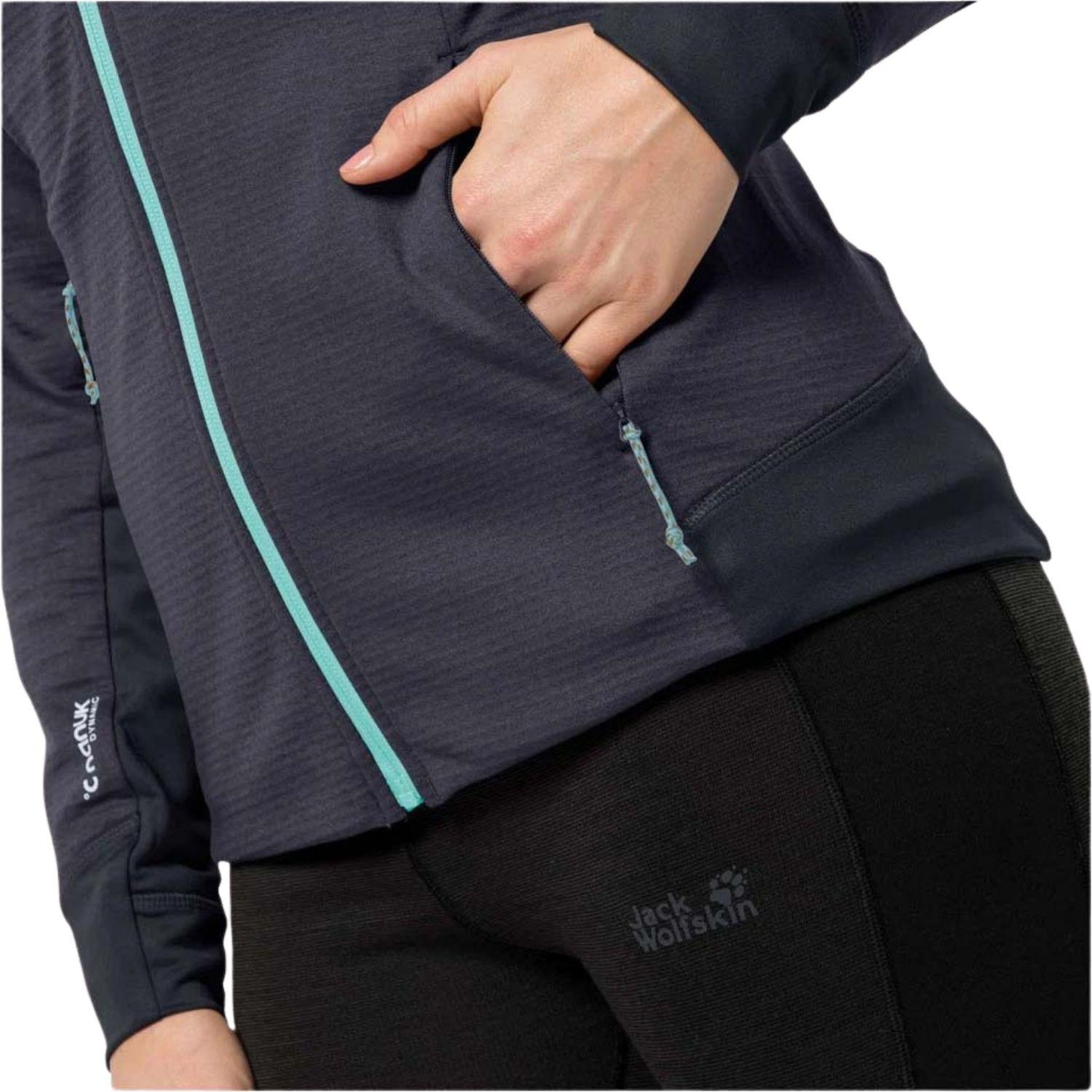 Jack Wolfskin Hydro Grid Fleece Kadın Siyah Outdoor Ceketi