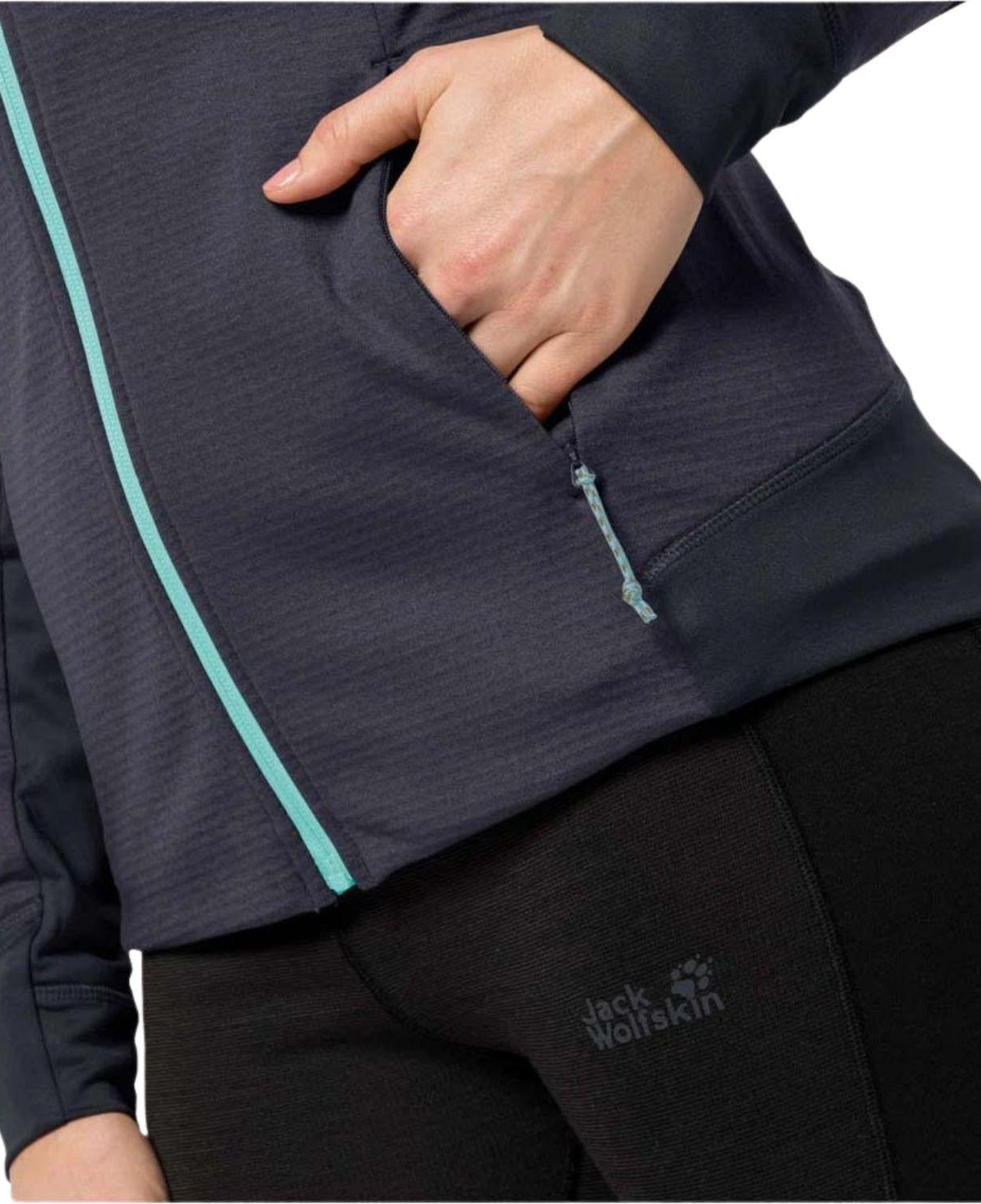 Jack Wolfskin Hydro Grid Fleece Kadın Siyah Outdoor Ceketi