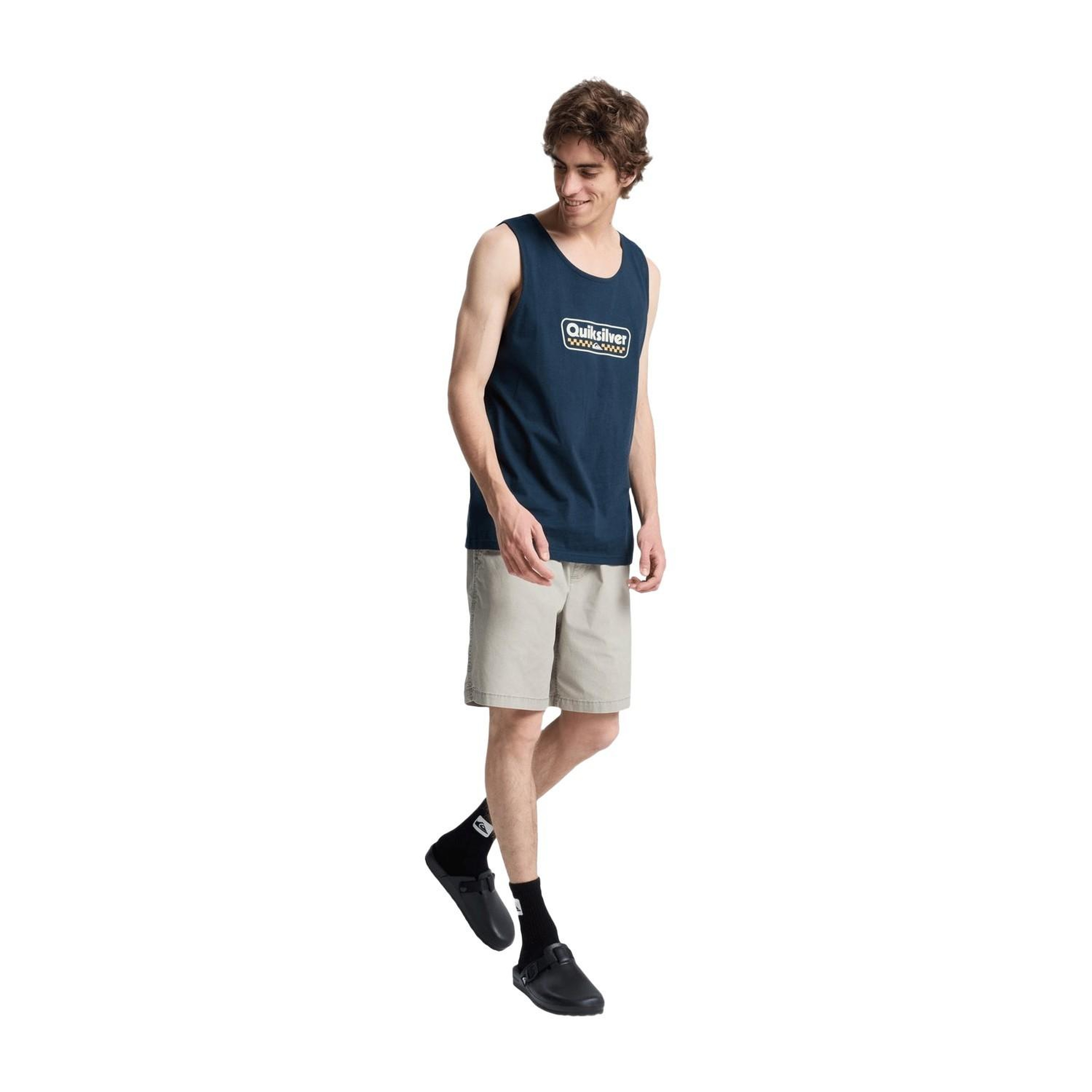 Quiksilver Ev Starting Gri Erkek Mavi Tişört
