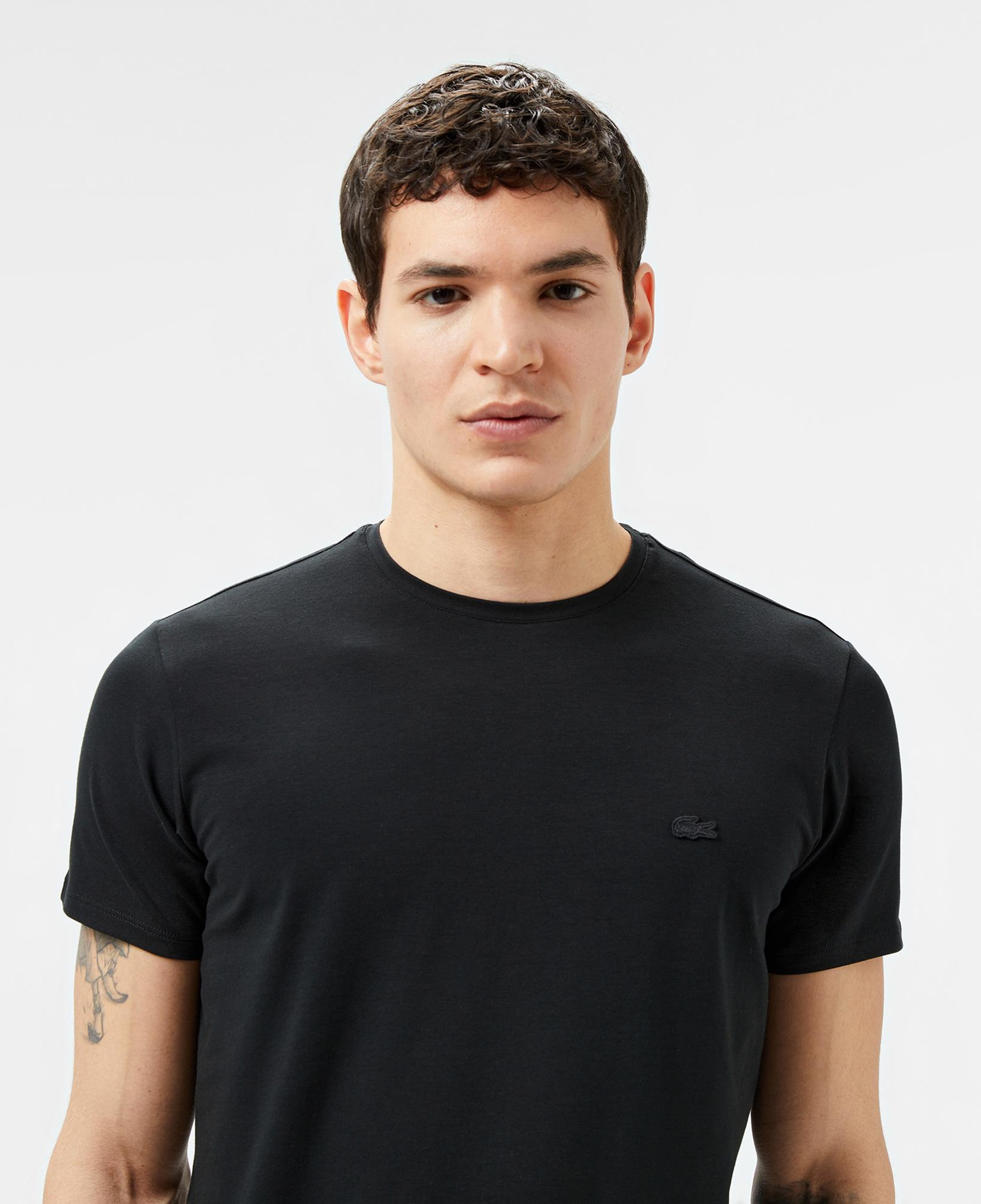 Erkek Slim Fit Bisiklet Yaka Siyah T-Shirt