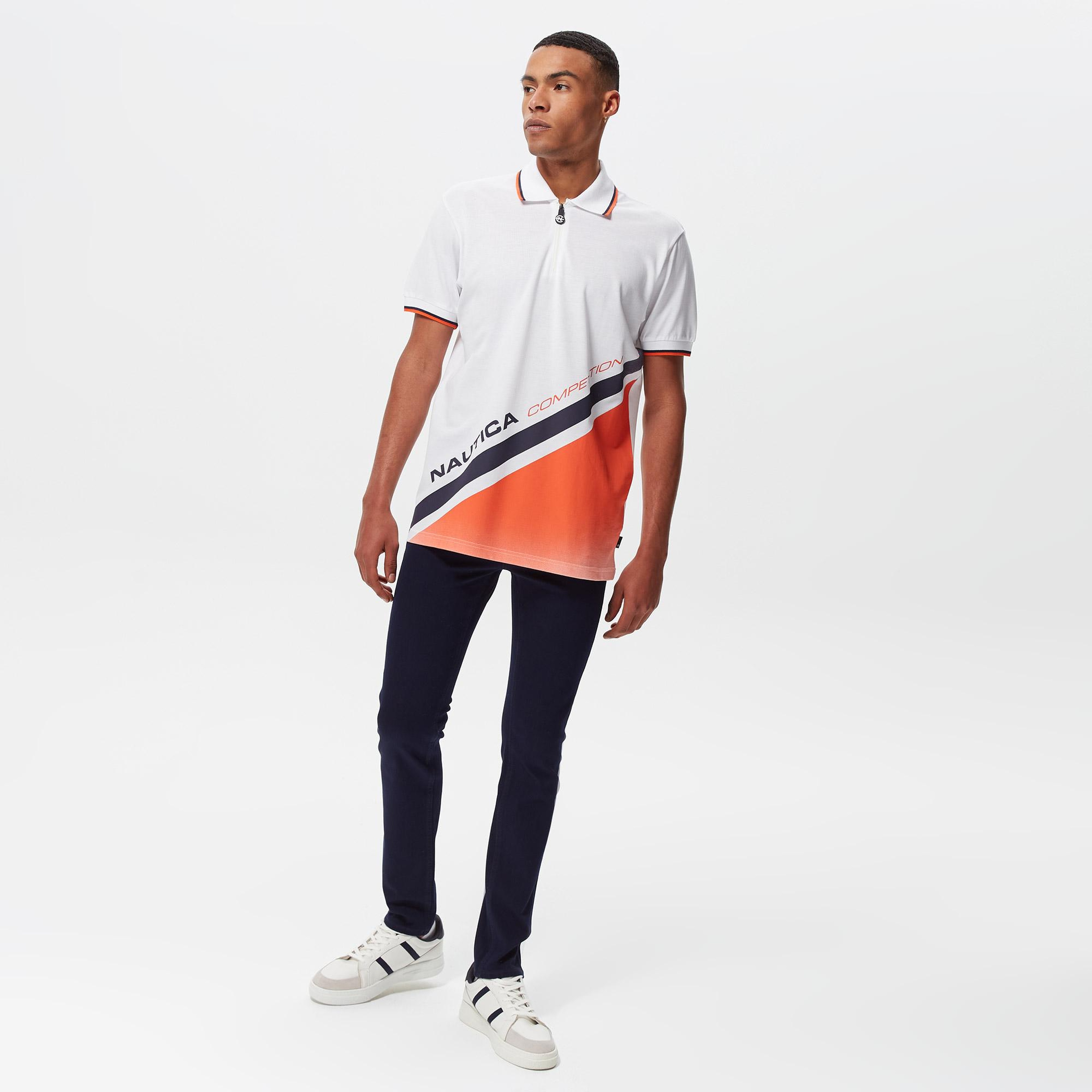 Nautica Erkek Beyaz Classic Fit Kısa Kollu Polo Yaka T-Shirt