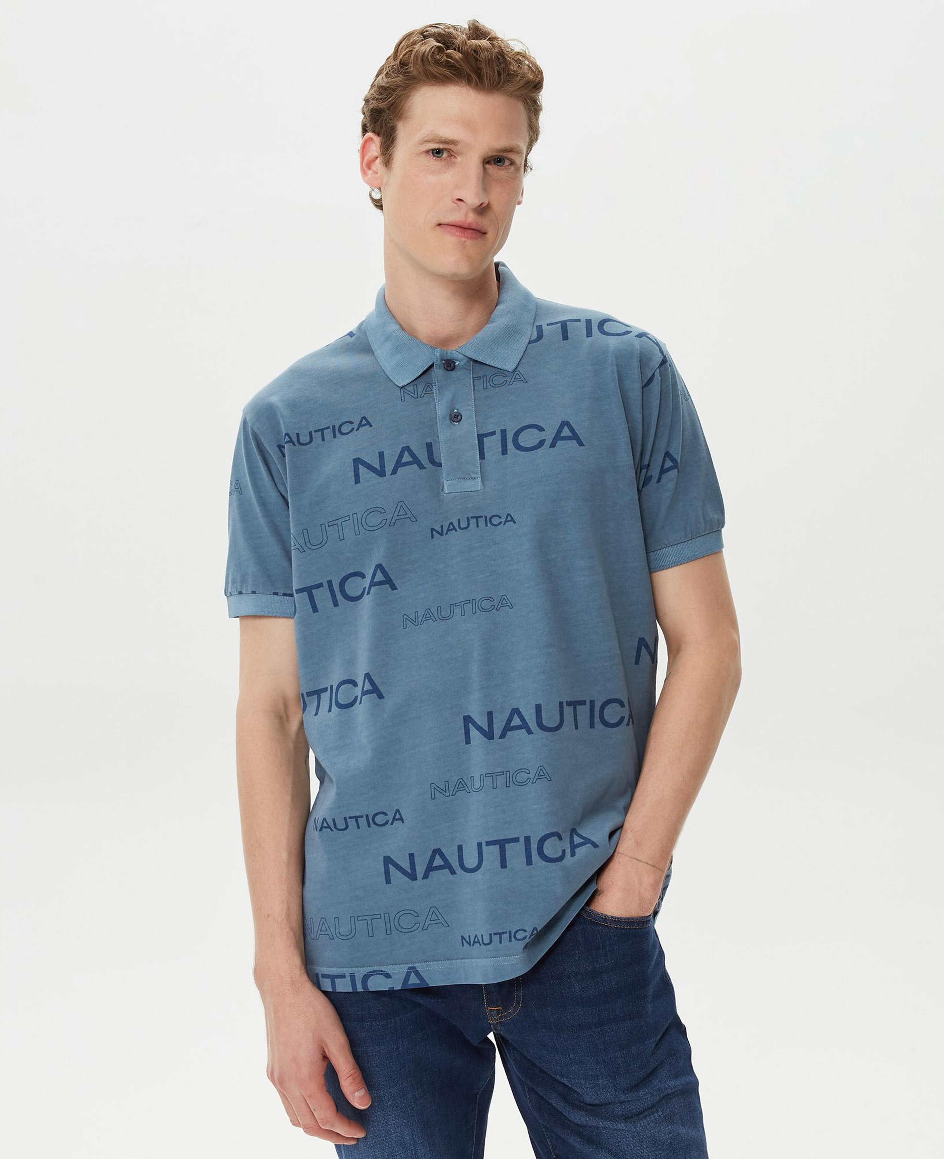 Nautica Erkek Mavi Classic Fit Kısa Kollu Polo Yaka T-Shirt