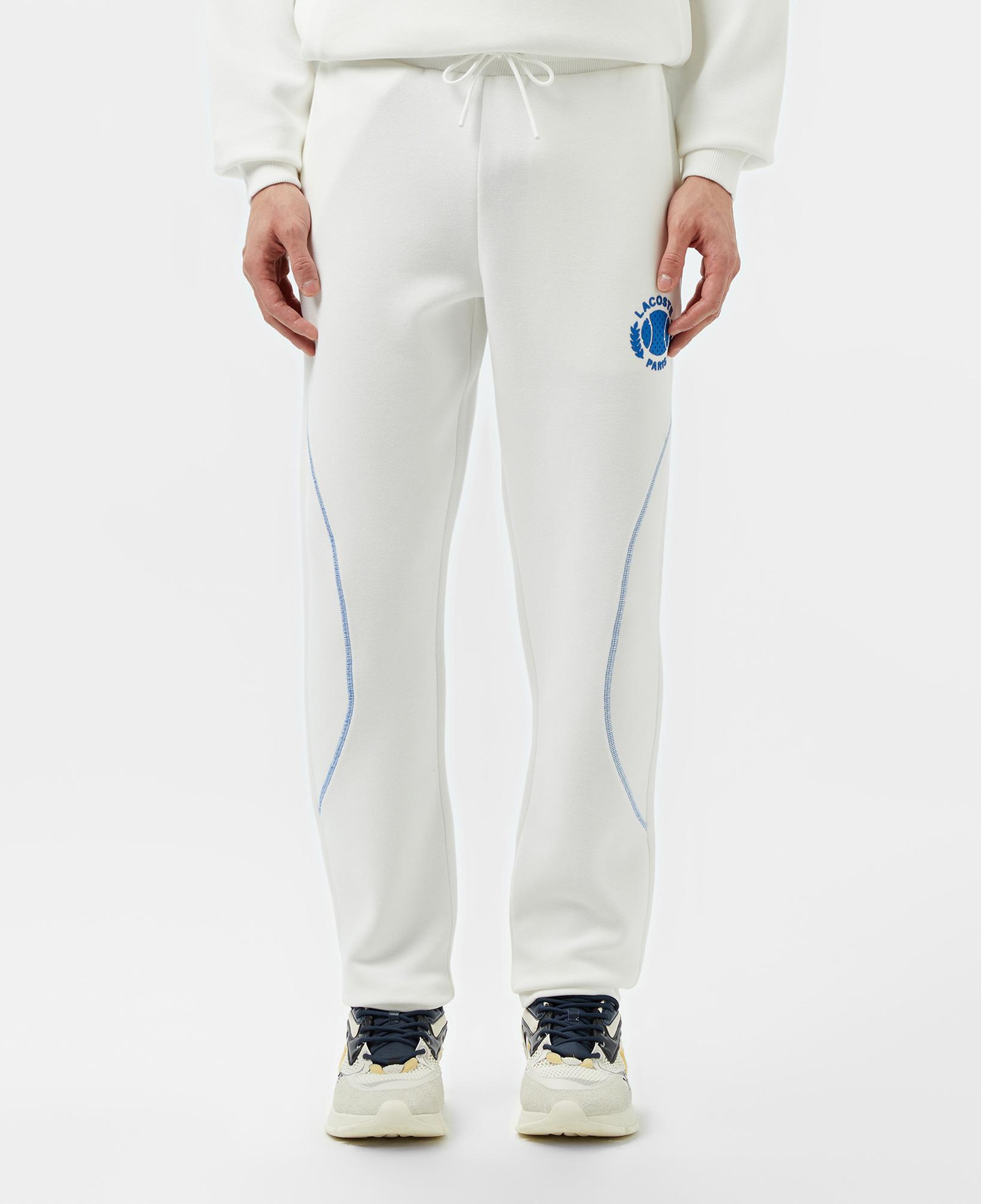 Erkek Tapered Fit Baskılı Beyaz Eşofman Altı