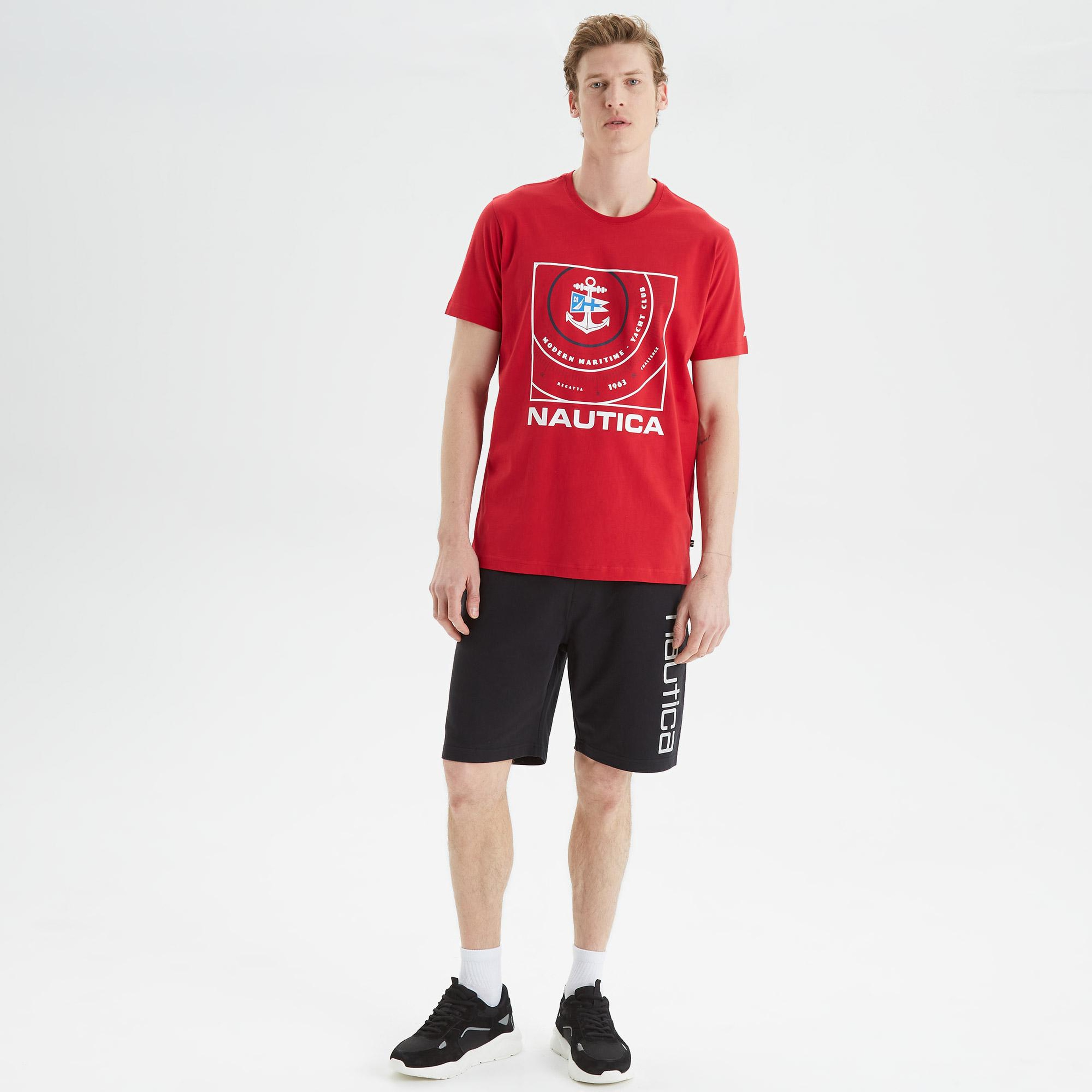 Nautica Erkek Siyah Baskılı Standart Fit Şort