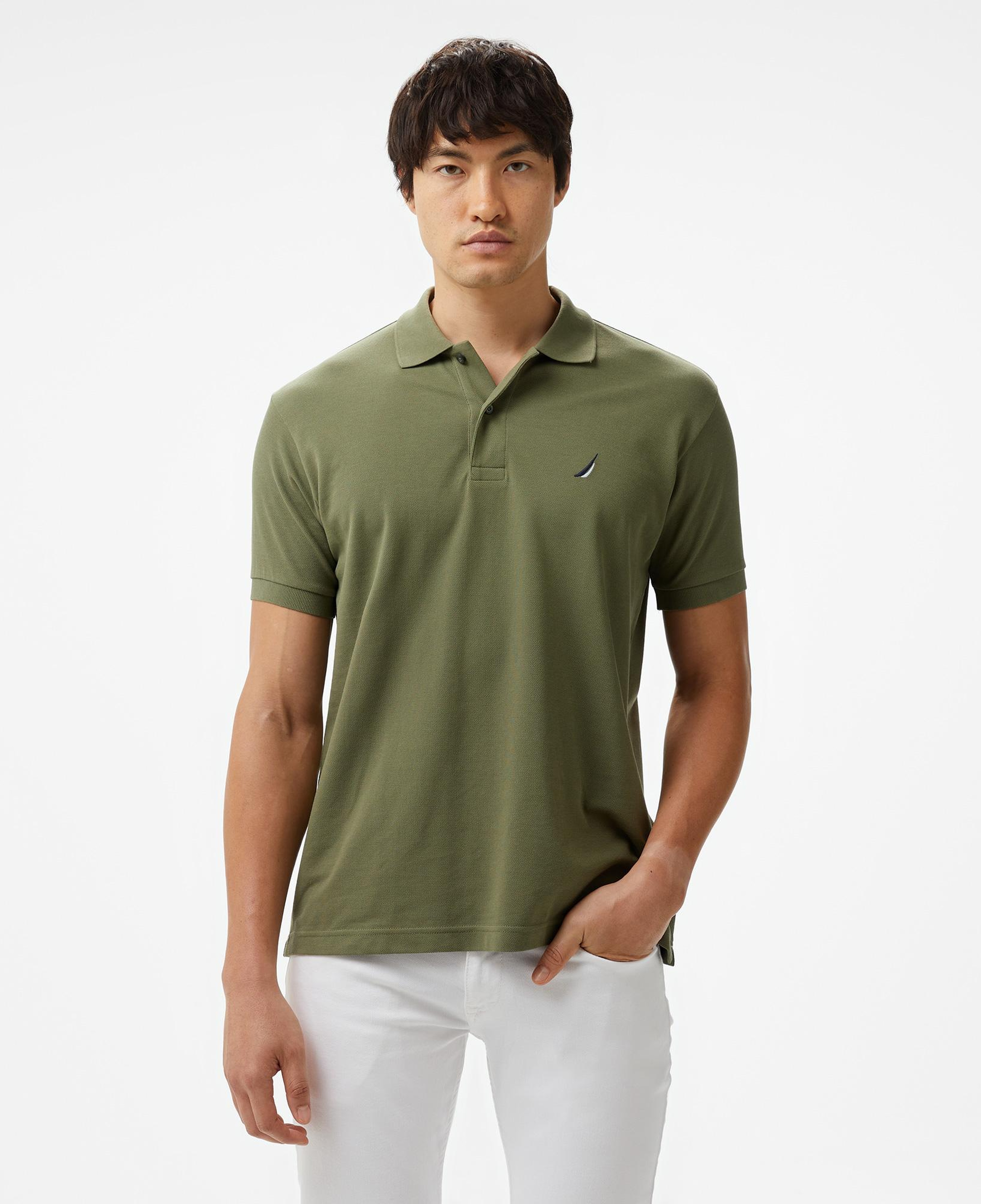 Nautica Erkek Yeşil Classic Fit Kısa Kollu Polo Yaka T-Shirt