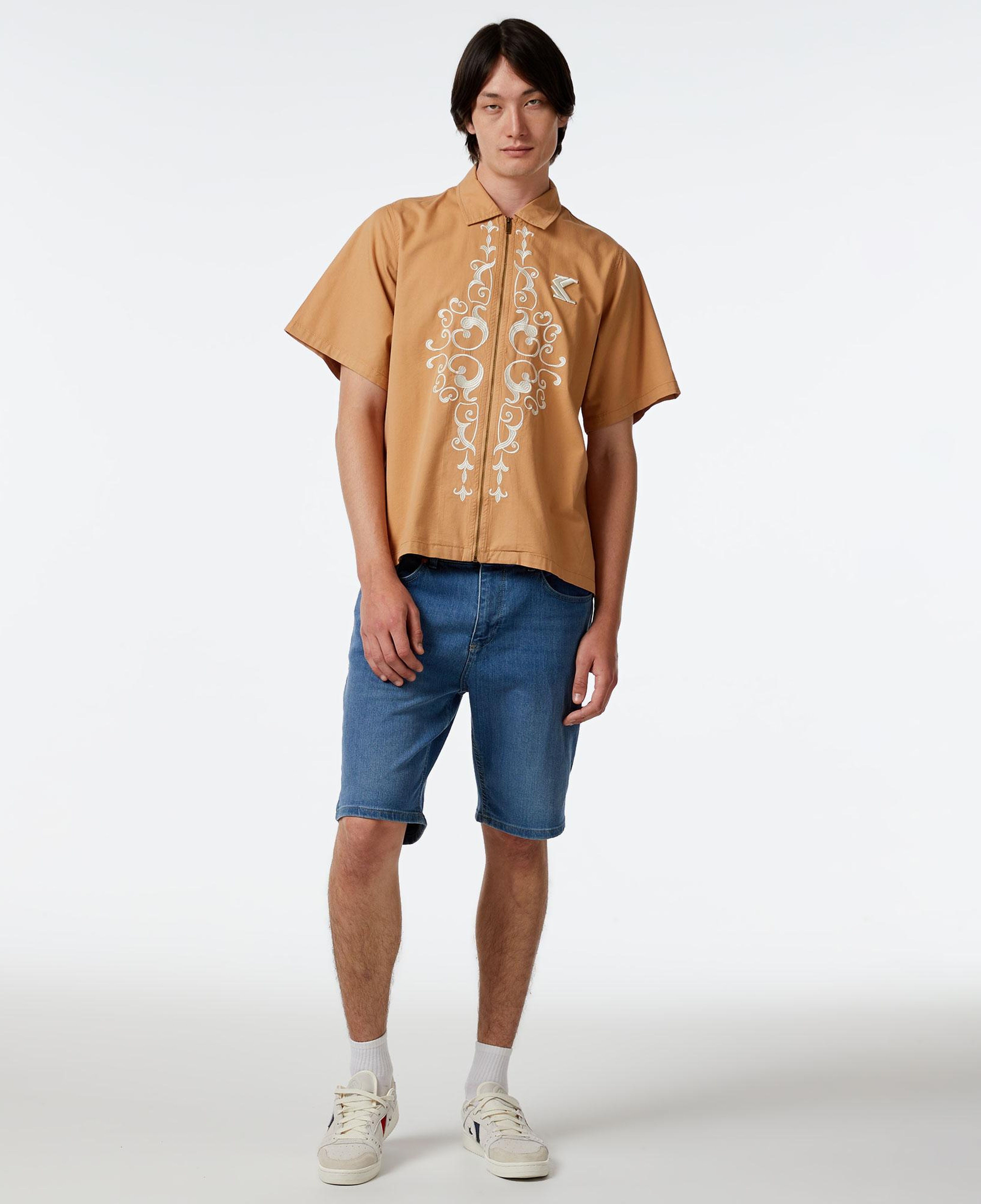 Karl Kani Og Ornament Woven Erkek Krem Gömlek
