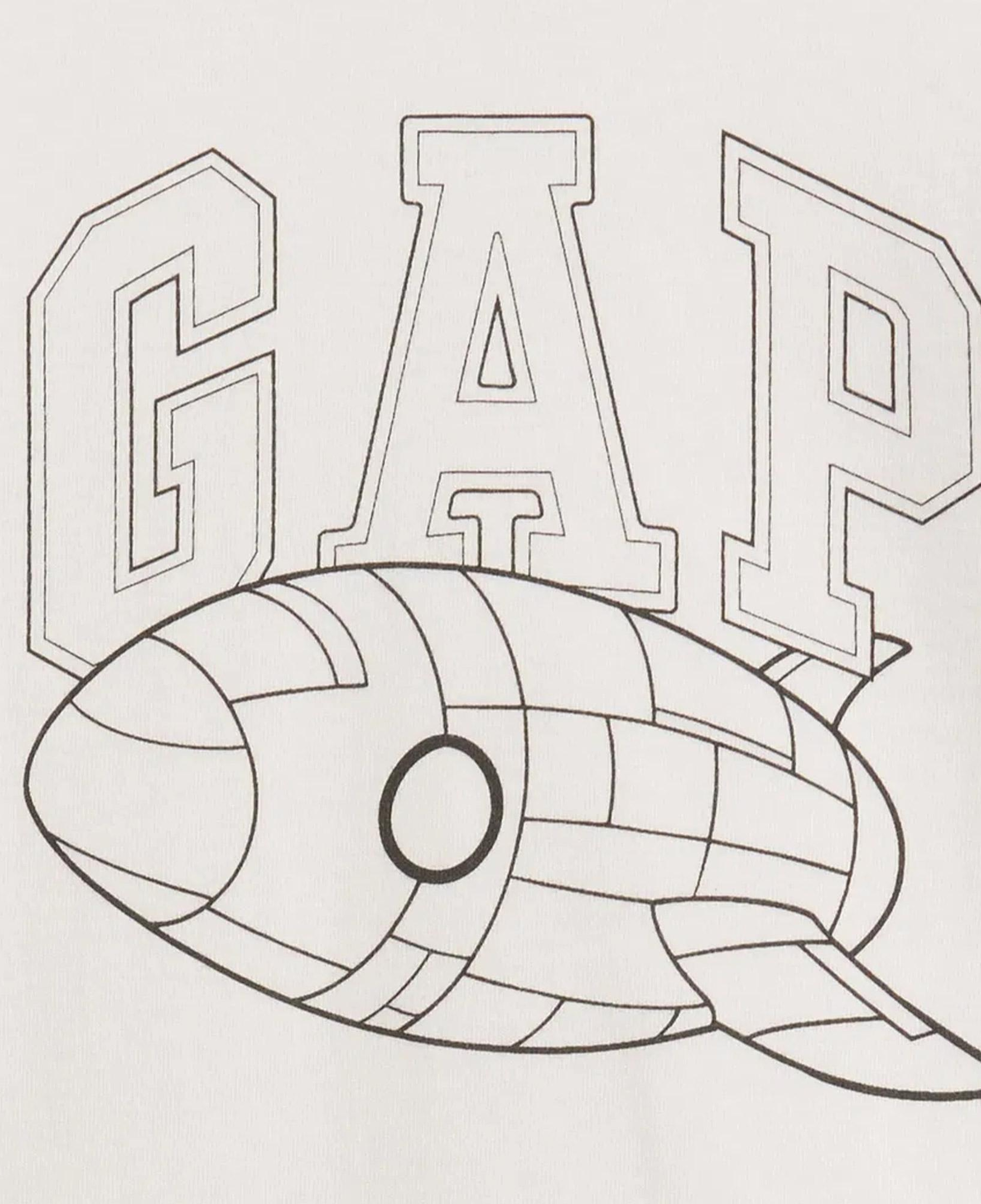 Gap Roket Grafik Baskılı Çocuk Beyaz T-Shirt