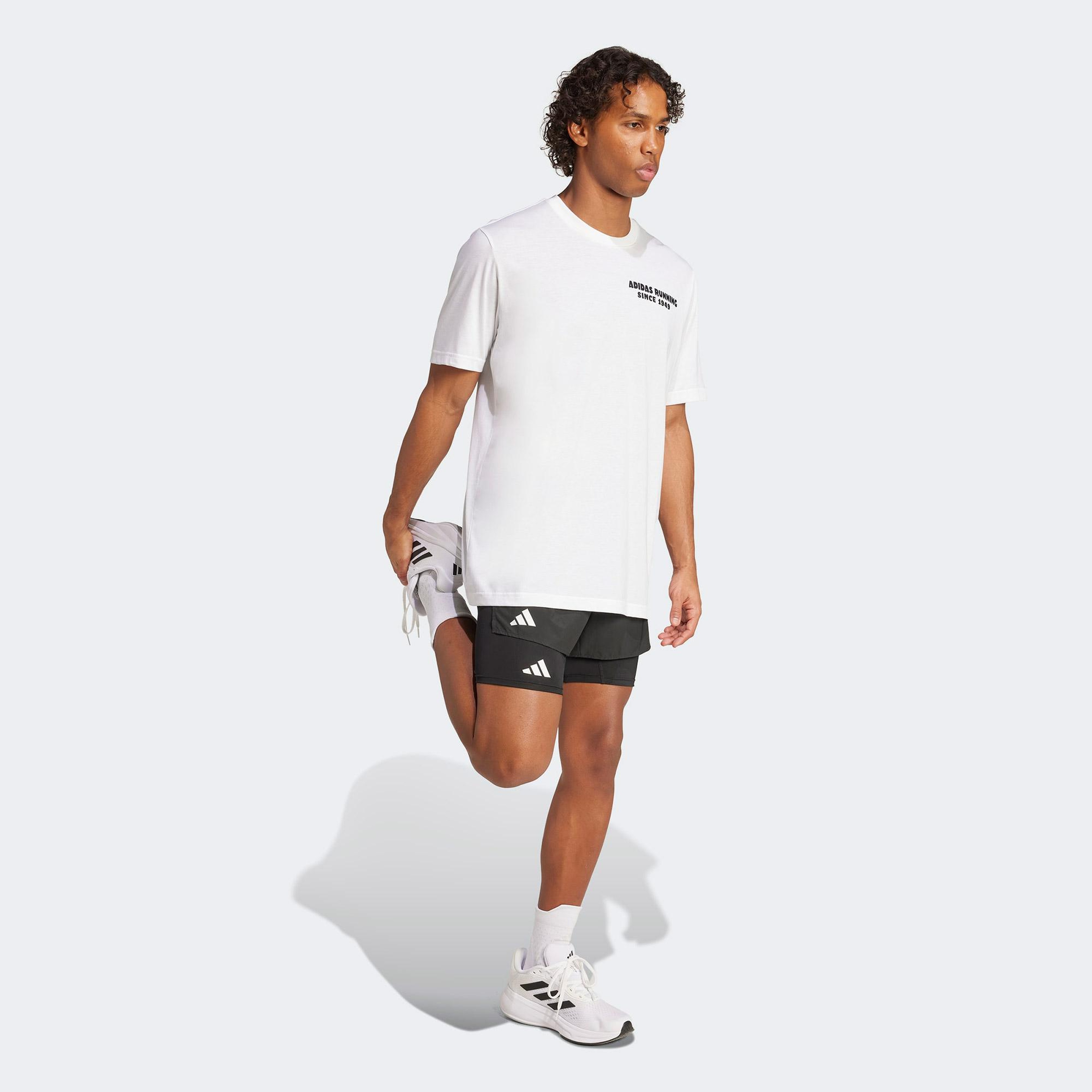 adidas Koşu Sonrasi Taco Grafikli Erkek Beyaz Koşu T-Shirt