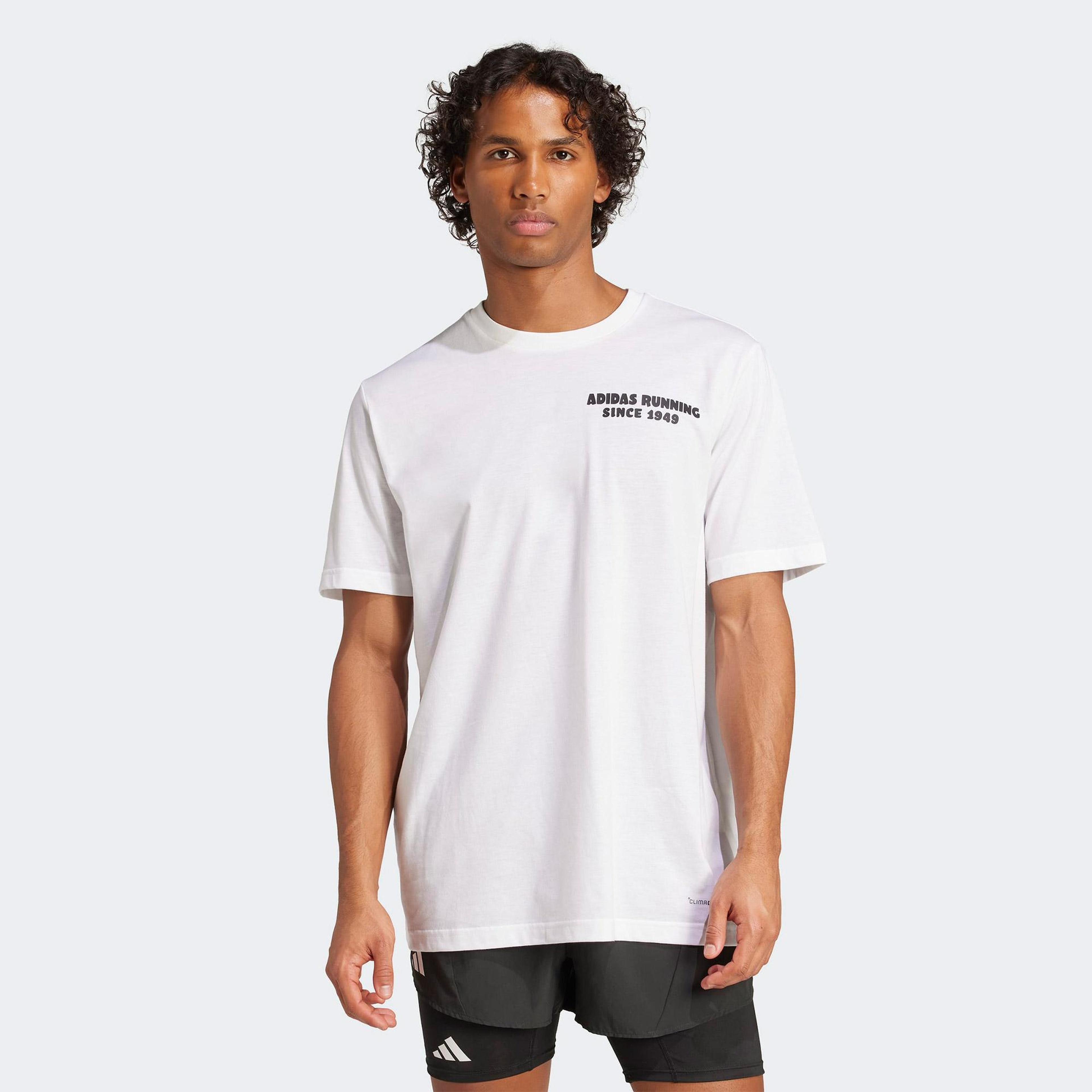 adidas Koşu Sonrasi Taco Grafikli Erkek Beyaz Koşu T-Shirt