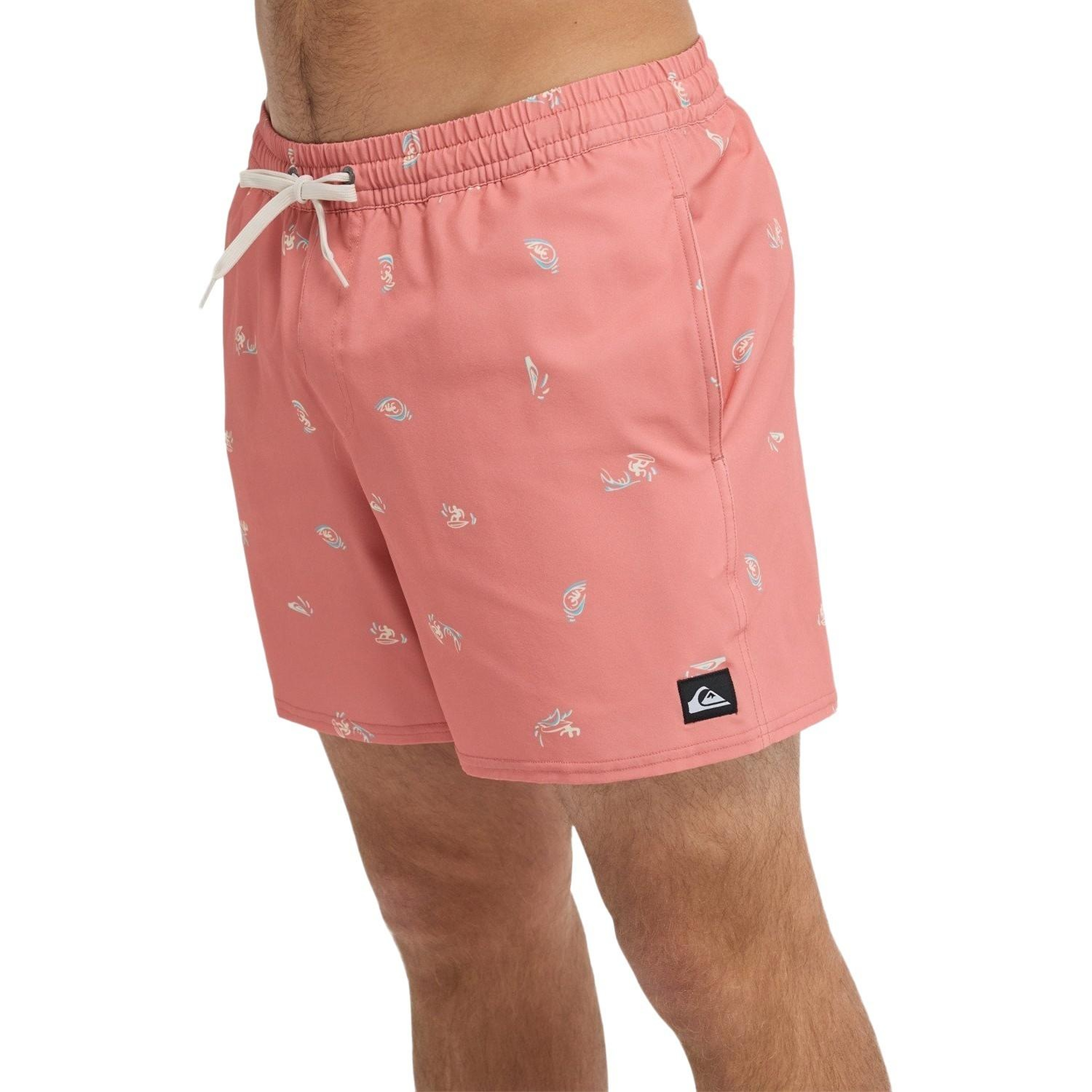 Quiksilver Stretch Printed Erkek Pembe Volley Short