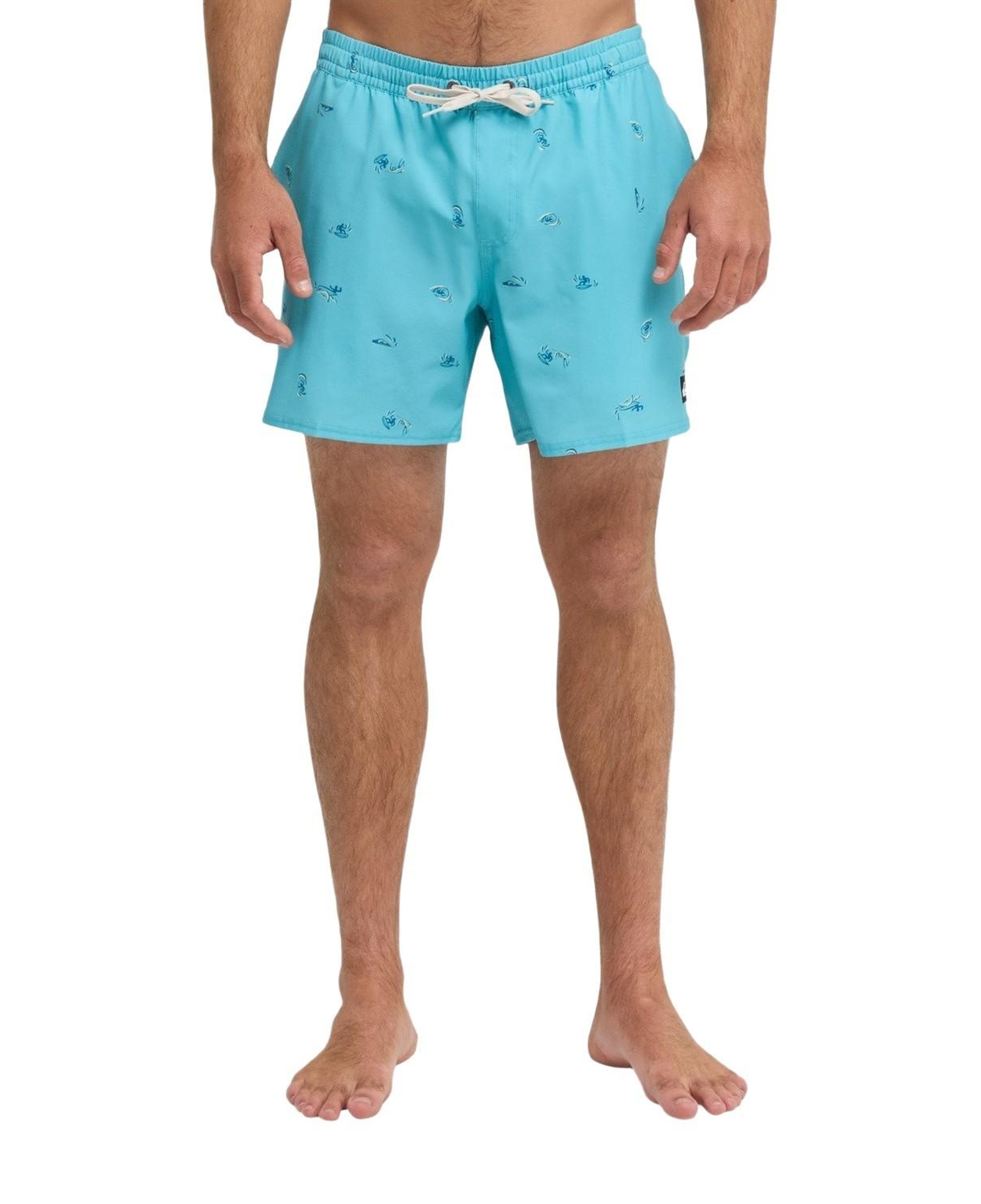 Quiksilver Stretch Printed Erkek Mavi Volley Short