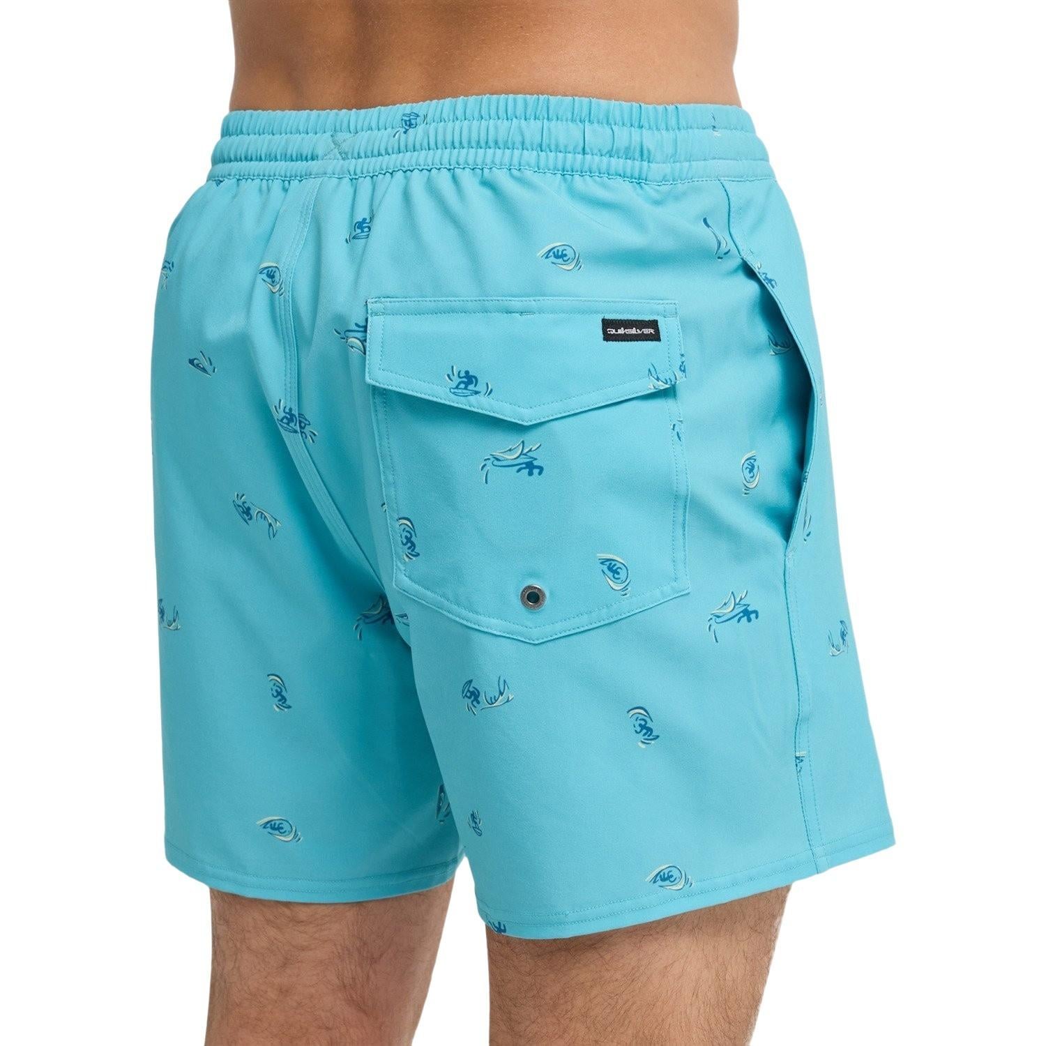 Quiksilver Stretch Printed Erkek Mavi Volley Short