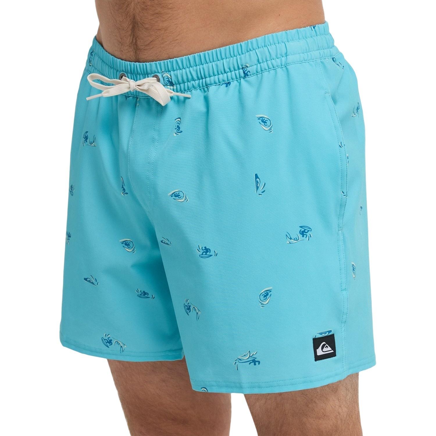 Quiksilver Stretch Printed Erkek Mavi Volley Short