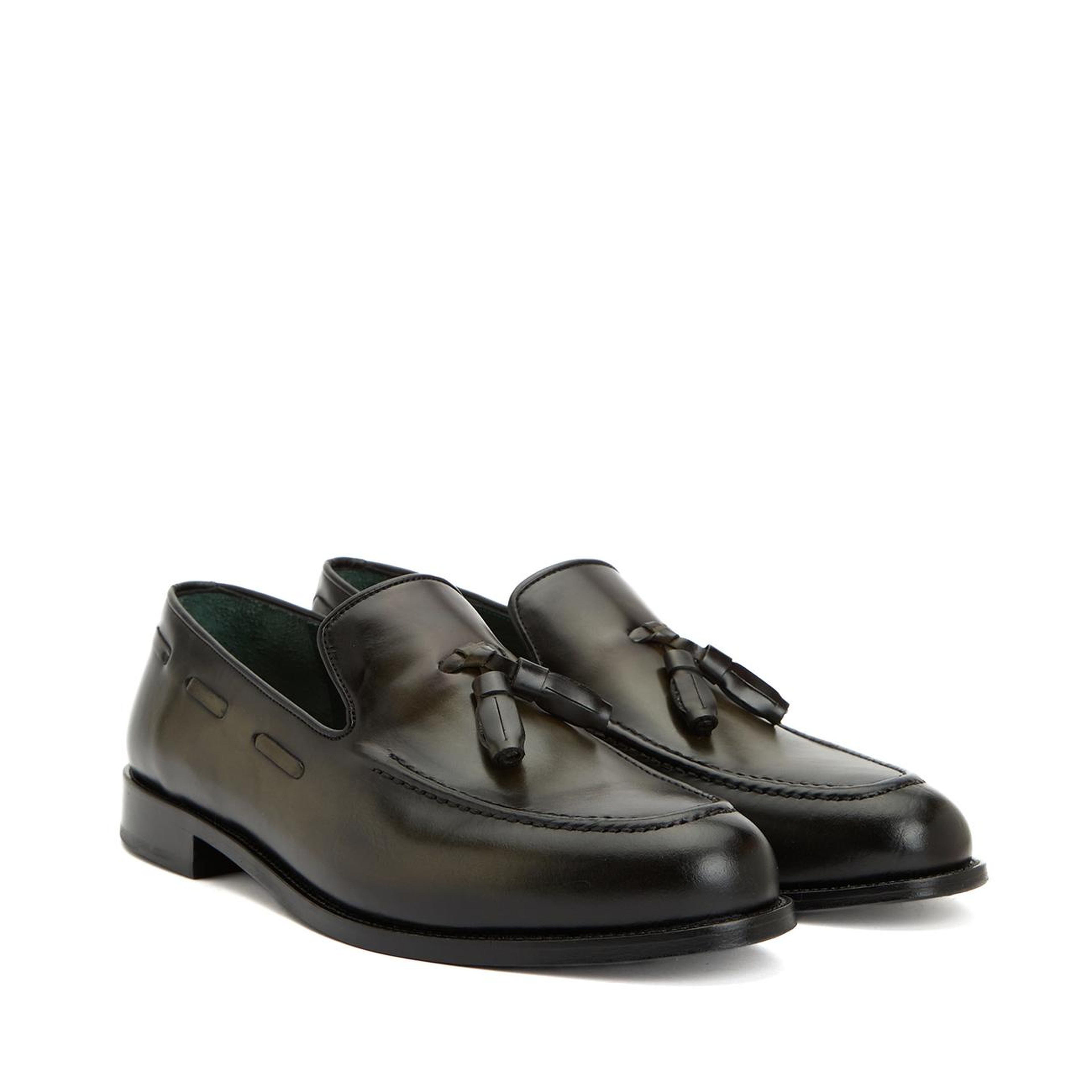 George Hogg Icons Erkek Haki Deri Loafer