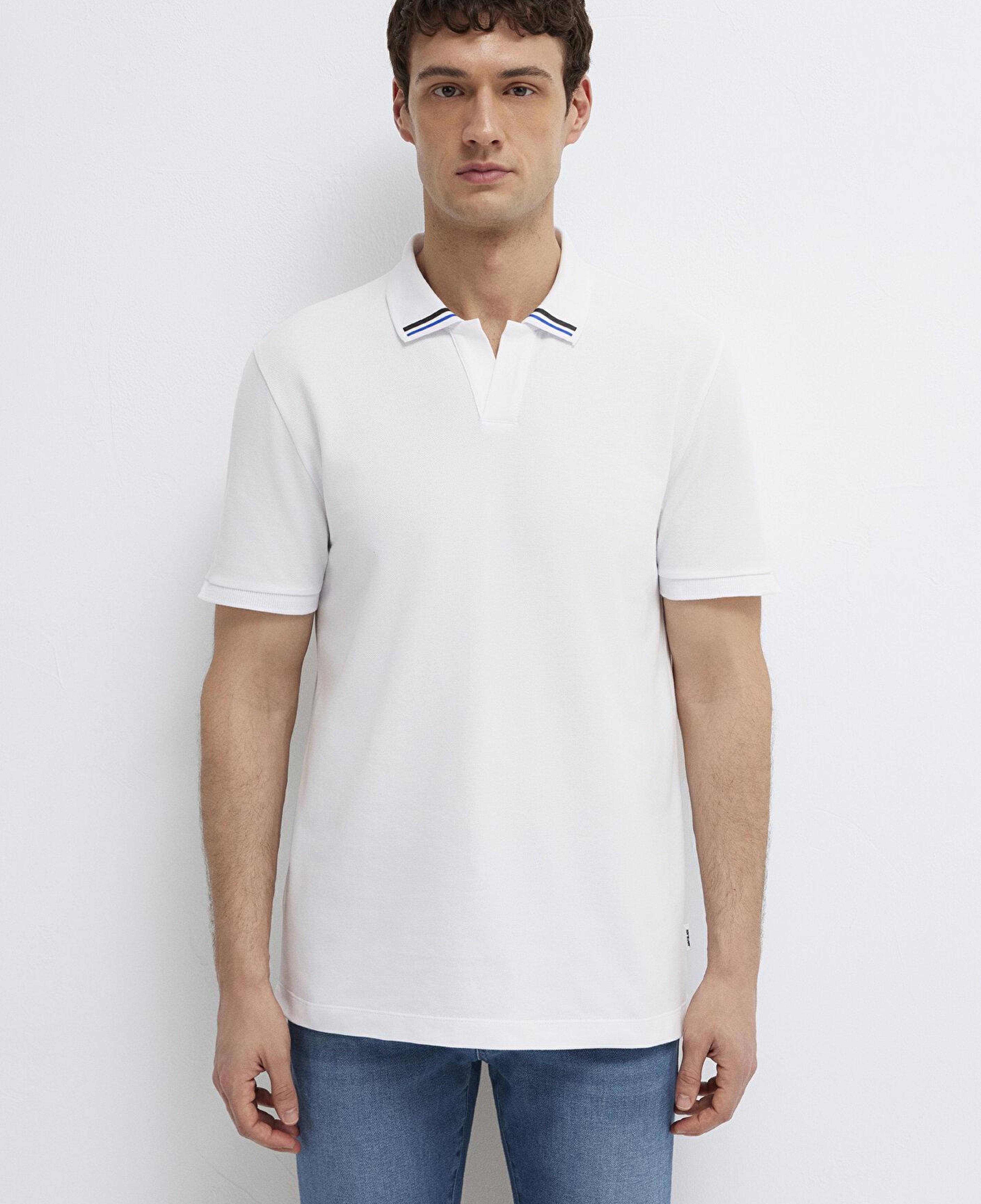 Mavi Beyaz Polo Tişört Regular Fit / Normal Kesim 0613368-620