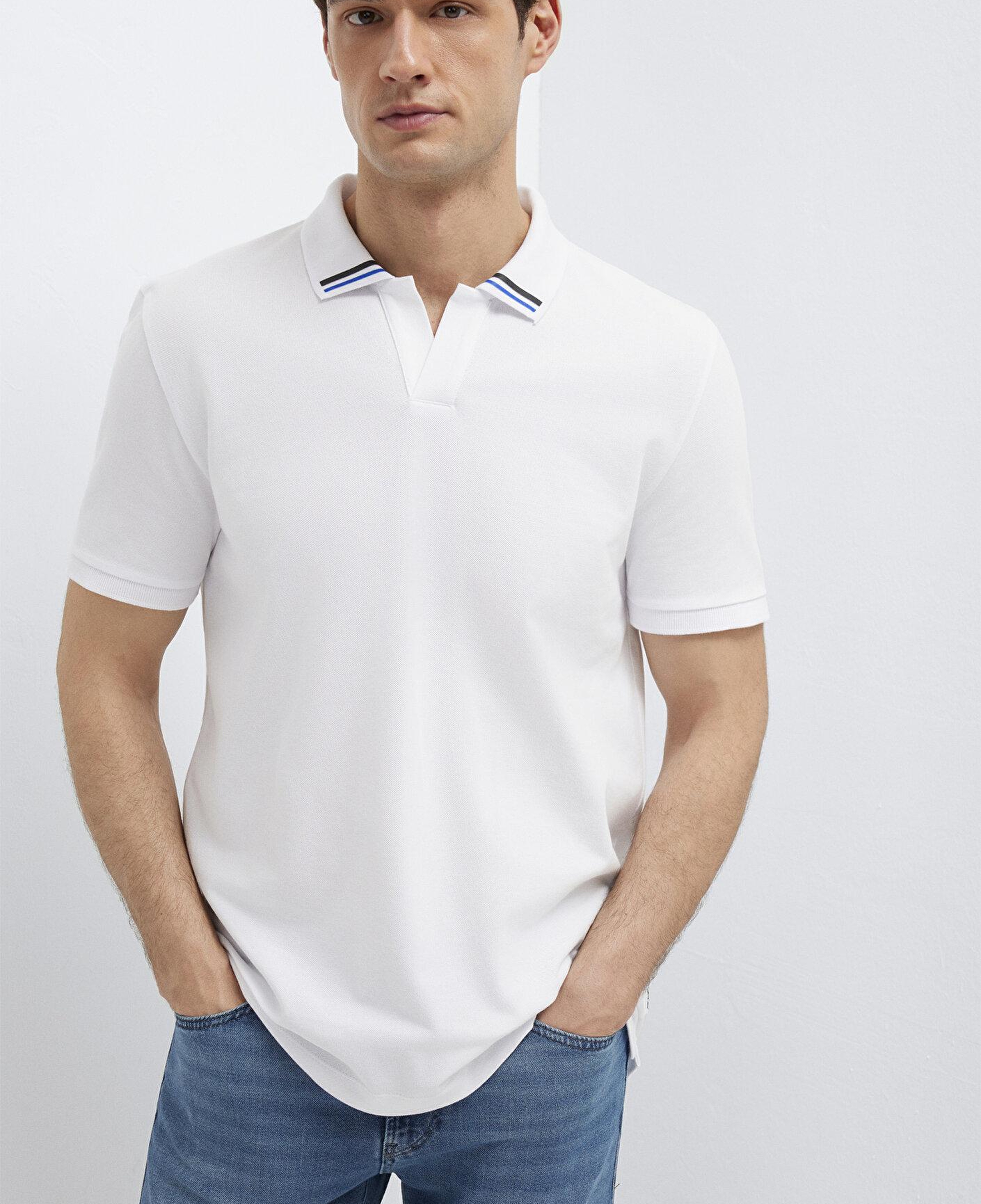Mavi Beyaz Polo Tişört Regular Fit / Normal Kesim 0613368-620