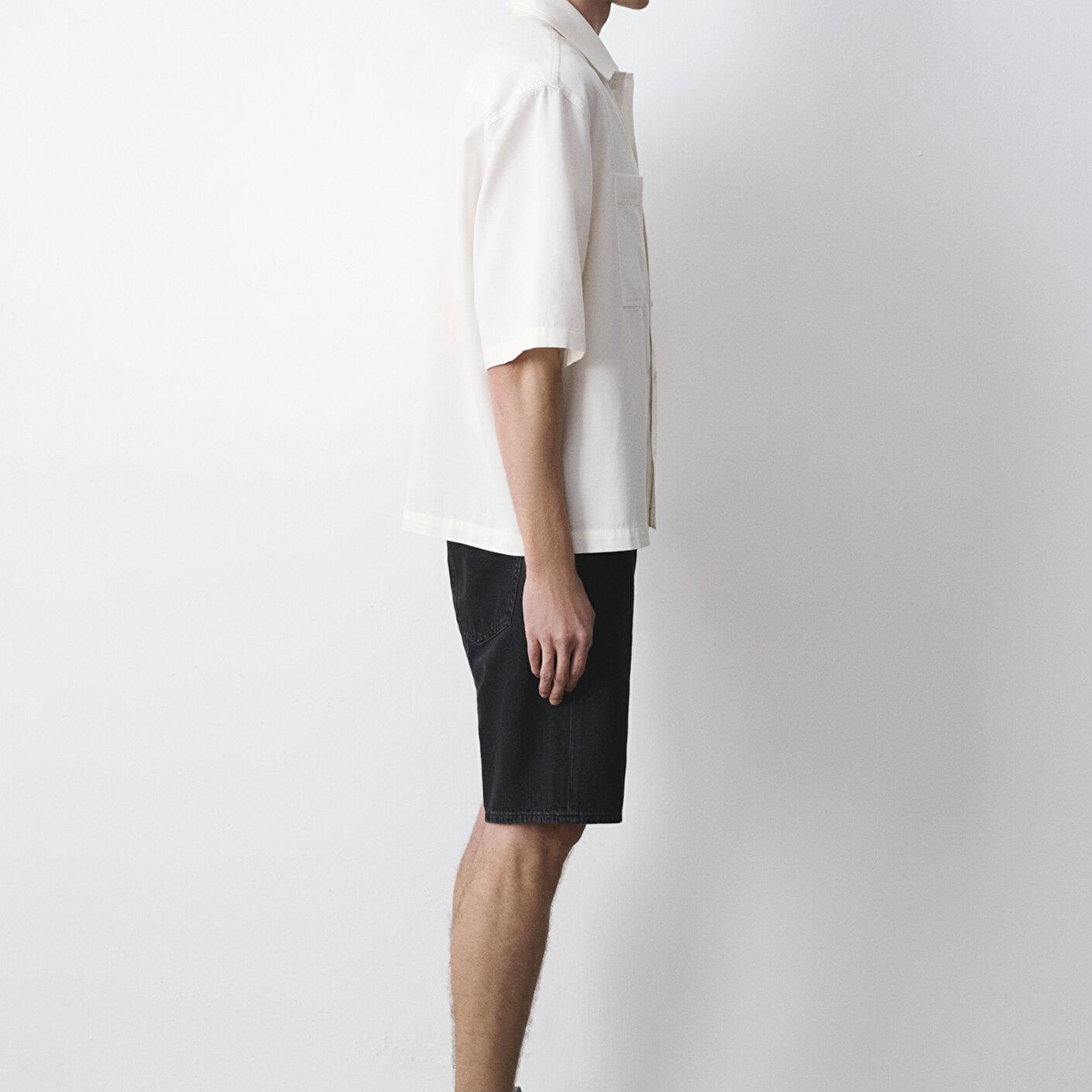 Mavi Ekru Gömlek Oversize / Geniş Kesim 0211991-70057