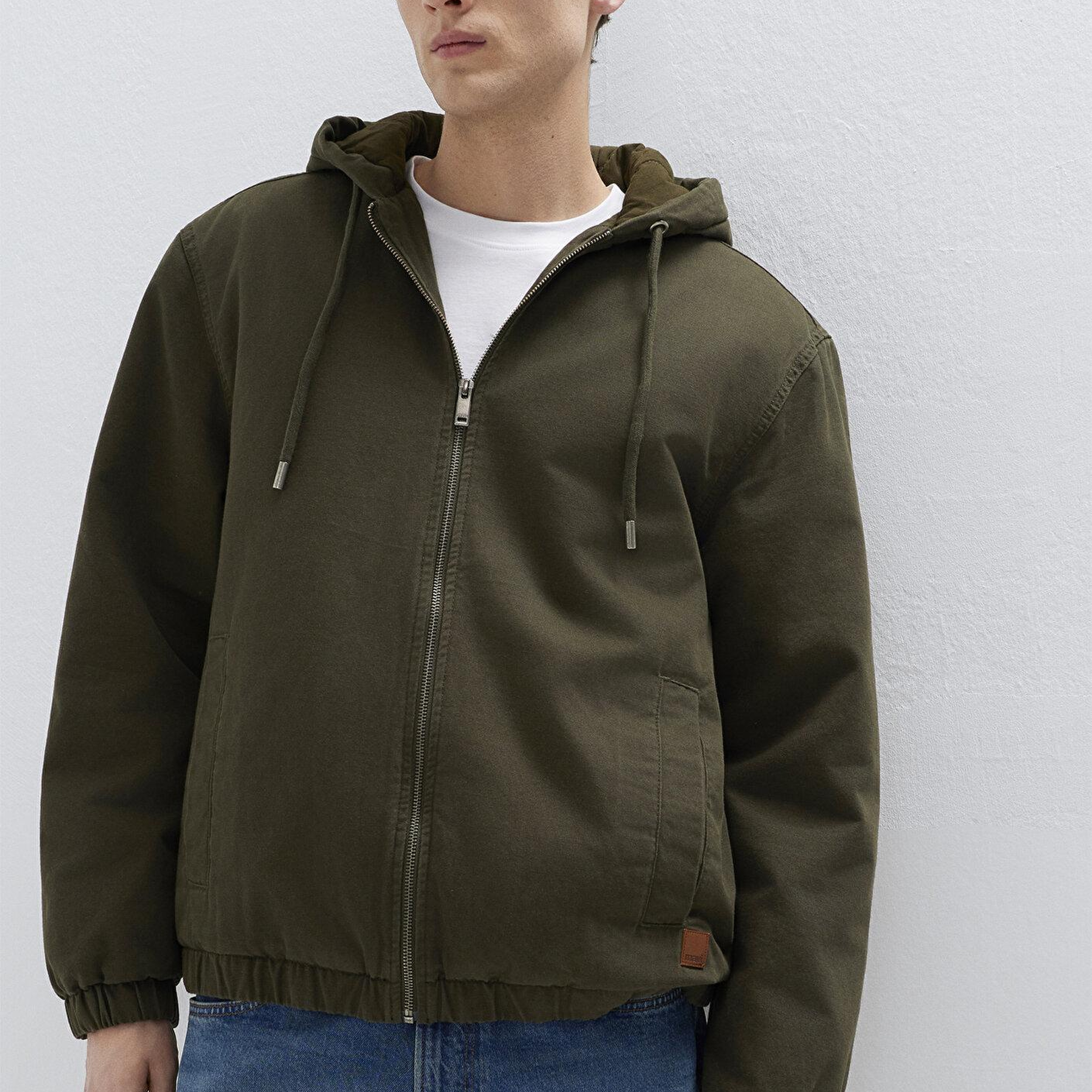 Mavi Kapüşonlu Kahverengi Ceket Loose Fit / Bol Rahat Kesim 0110953-86764