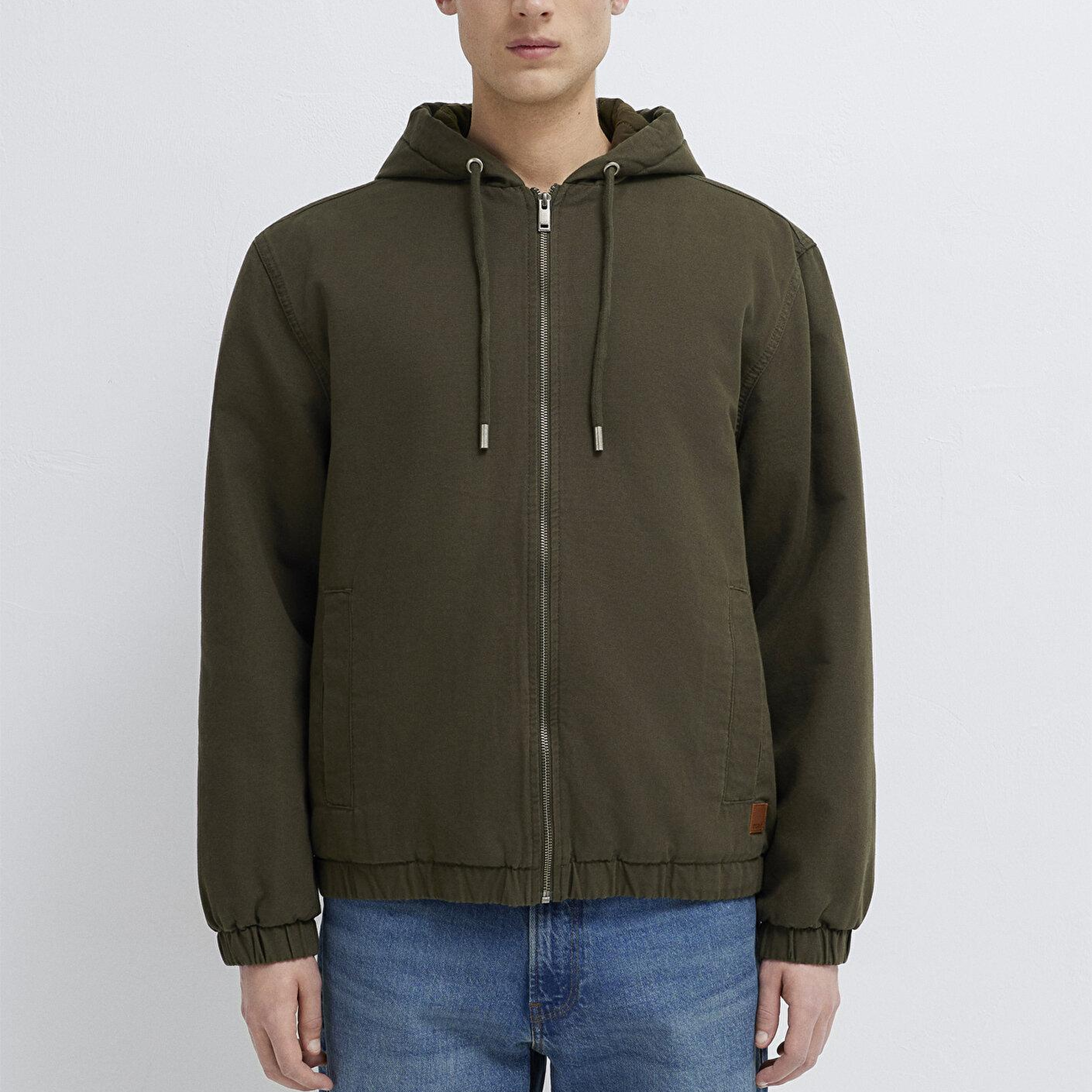 Mavi Kapüşonlu Kahverengi Ceket Loose Fit / Bol Rahat Kesim 0110953-86764