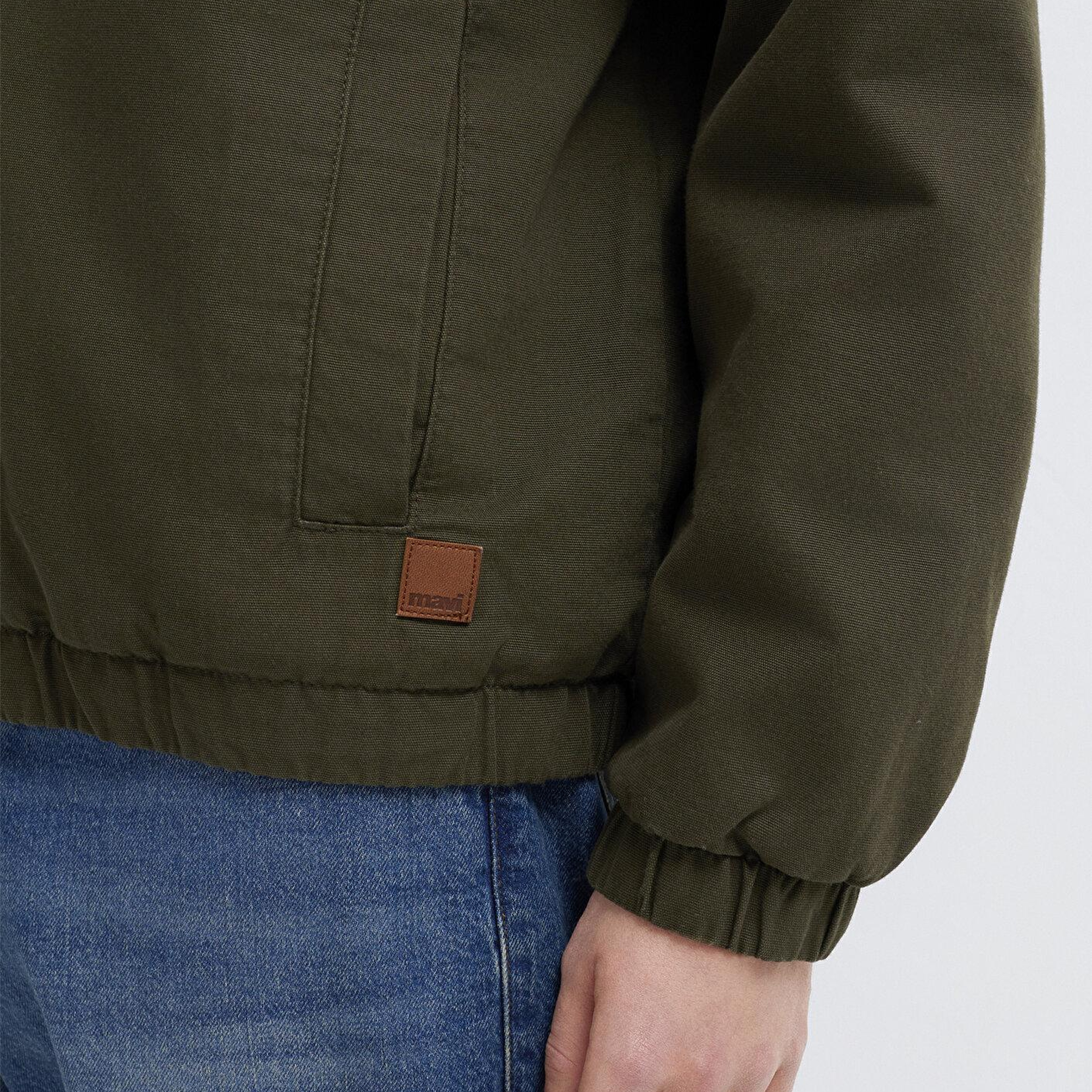 Mavi Kapüşonlu Kahverengi Ceket Loose Fit / Bol Rahat Kesim 0110953-86764