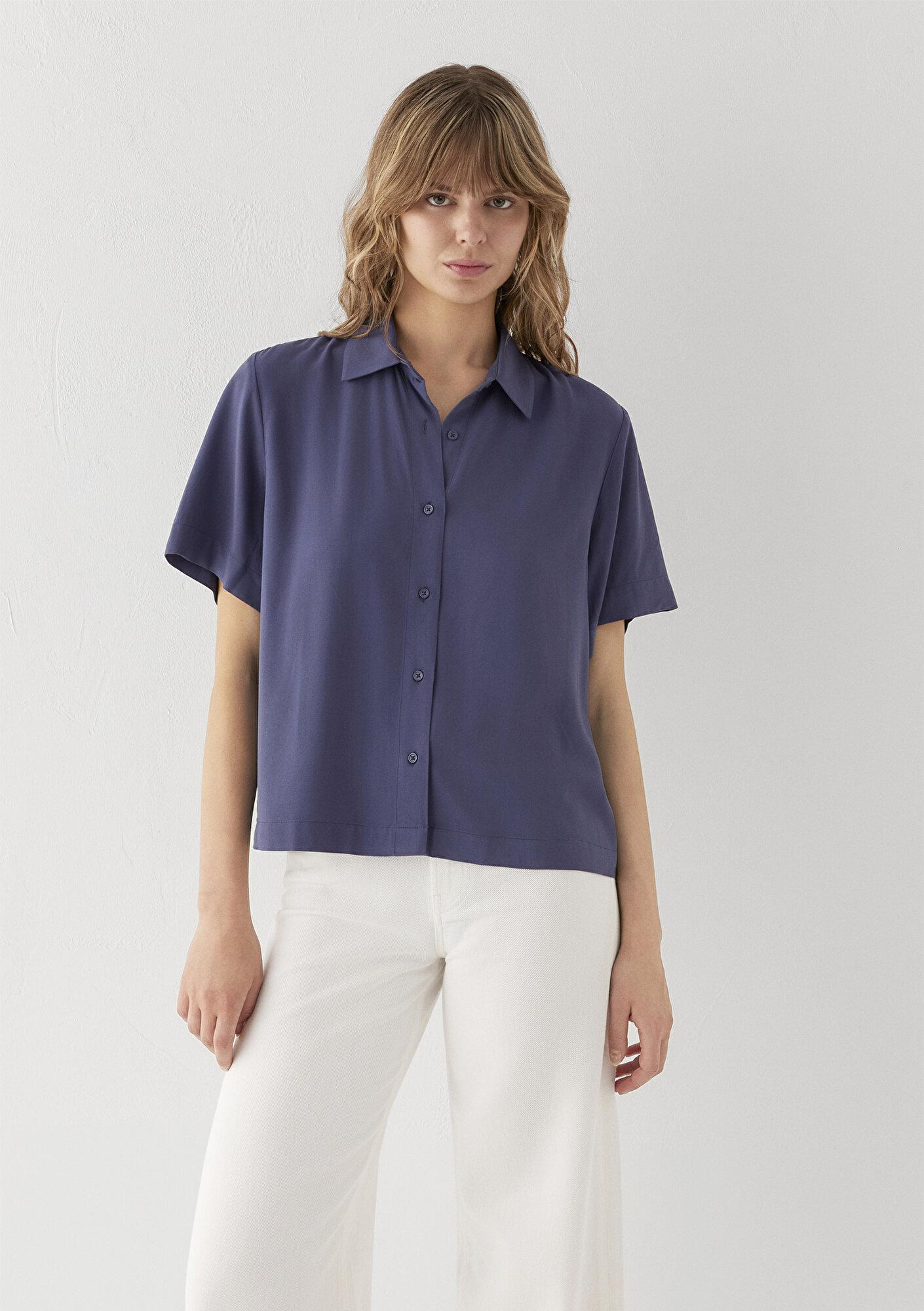 Mavi Mavi Gömlek Loose Fit / Bol Rahat Kesim 1211613-86965