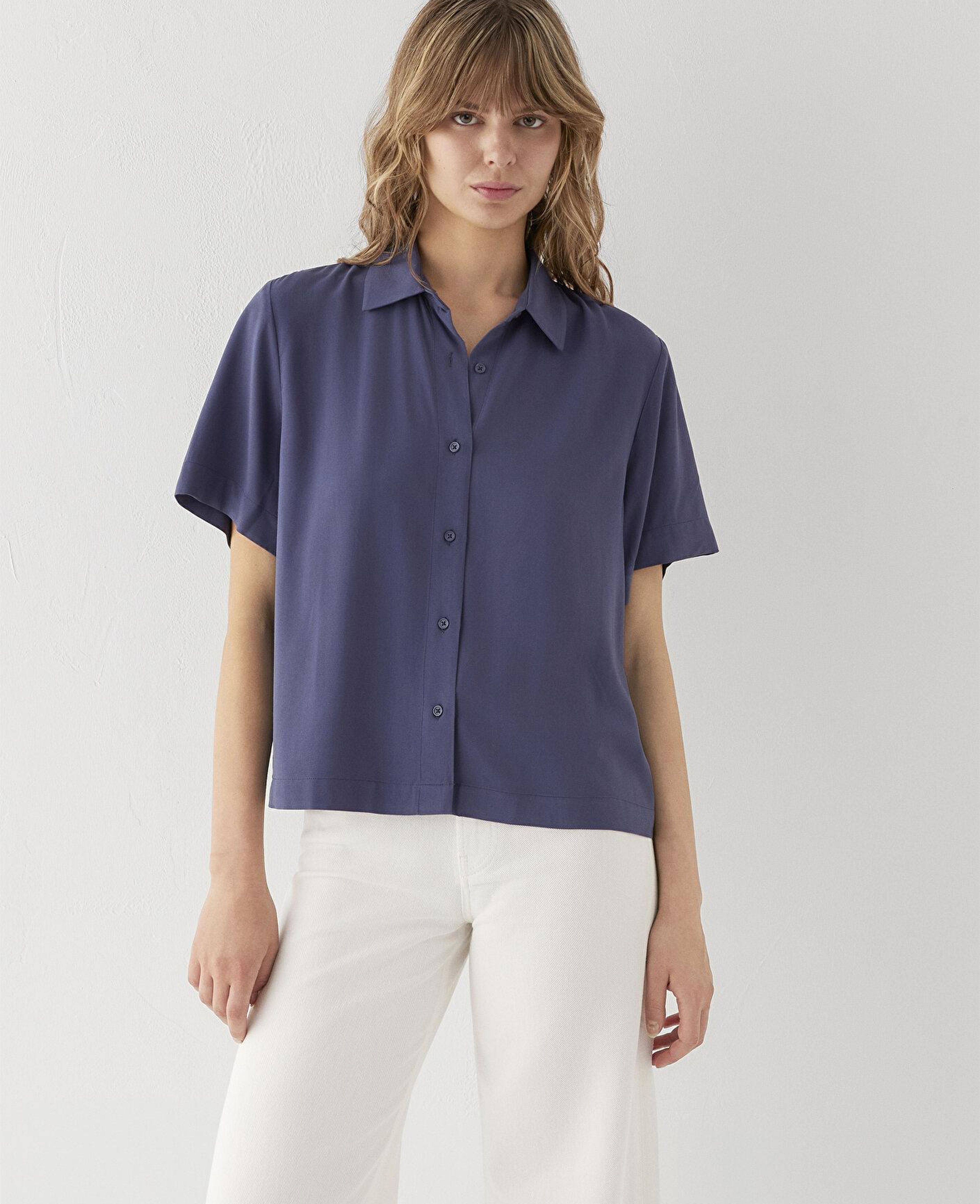Mavi Mavi Gömlek Loose Fit / Bol Rahat Kesim 1211613-86965