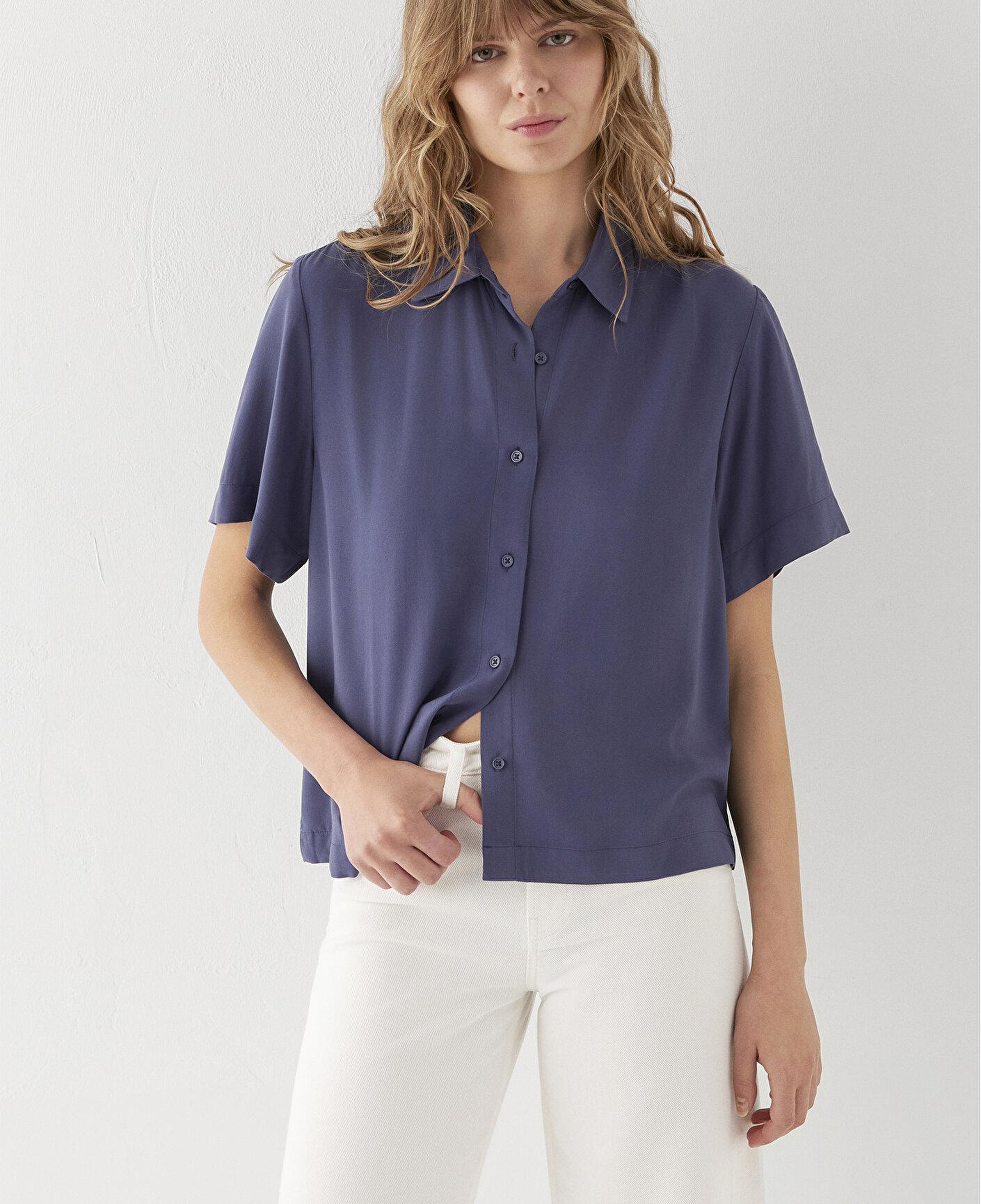 Mavi Mavi Gömlek Loose Fit / Bol Rahat Kesim 1211613-86965