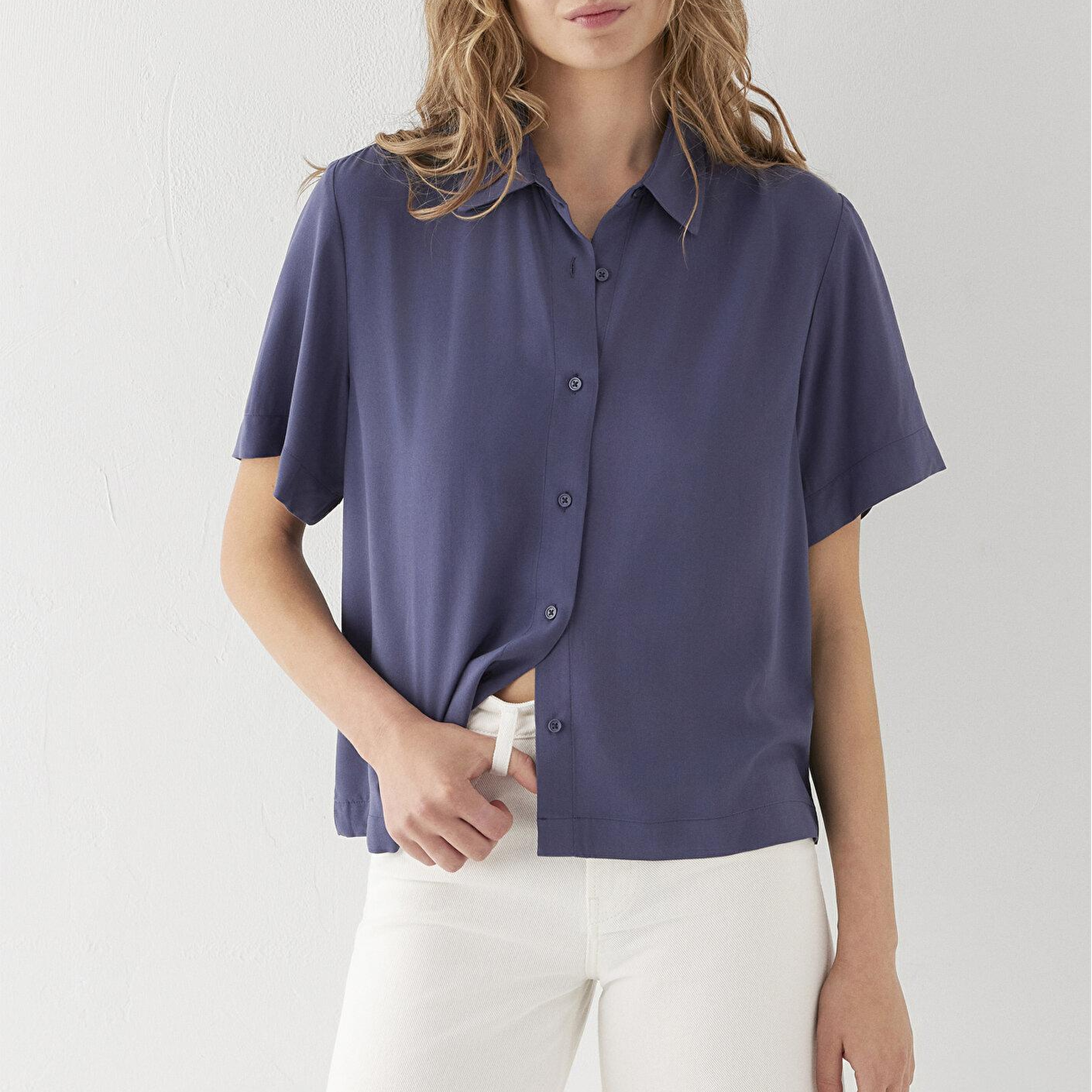 Mavi Mavi Gömlek Loose Fit / Bol Rahat Kesim 1211613-86965