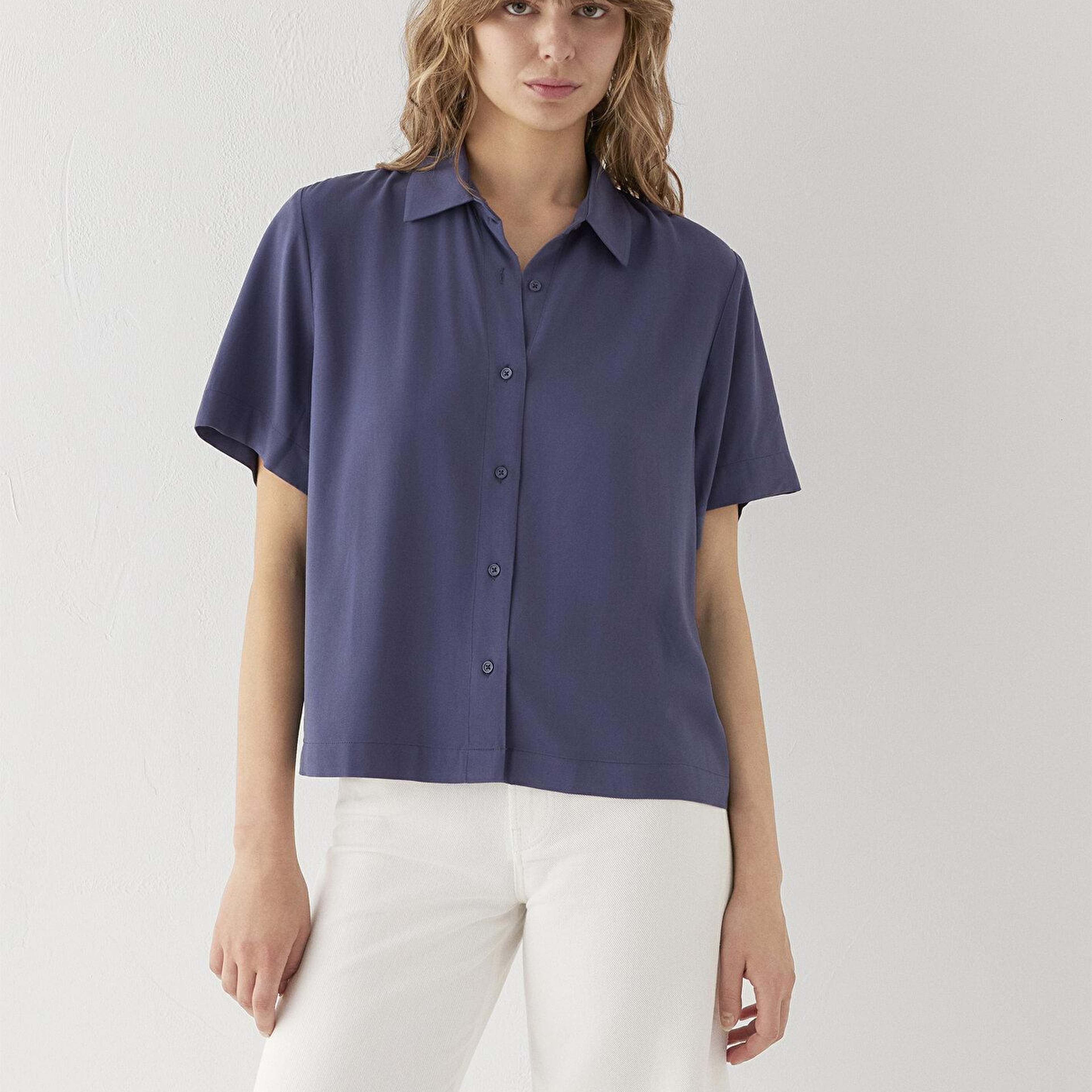 Mavi Mavi Gömlek Loose Fit / Bol Rahat Kesim 1211613-86965