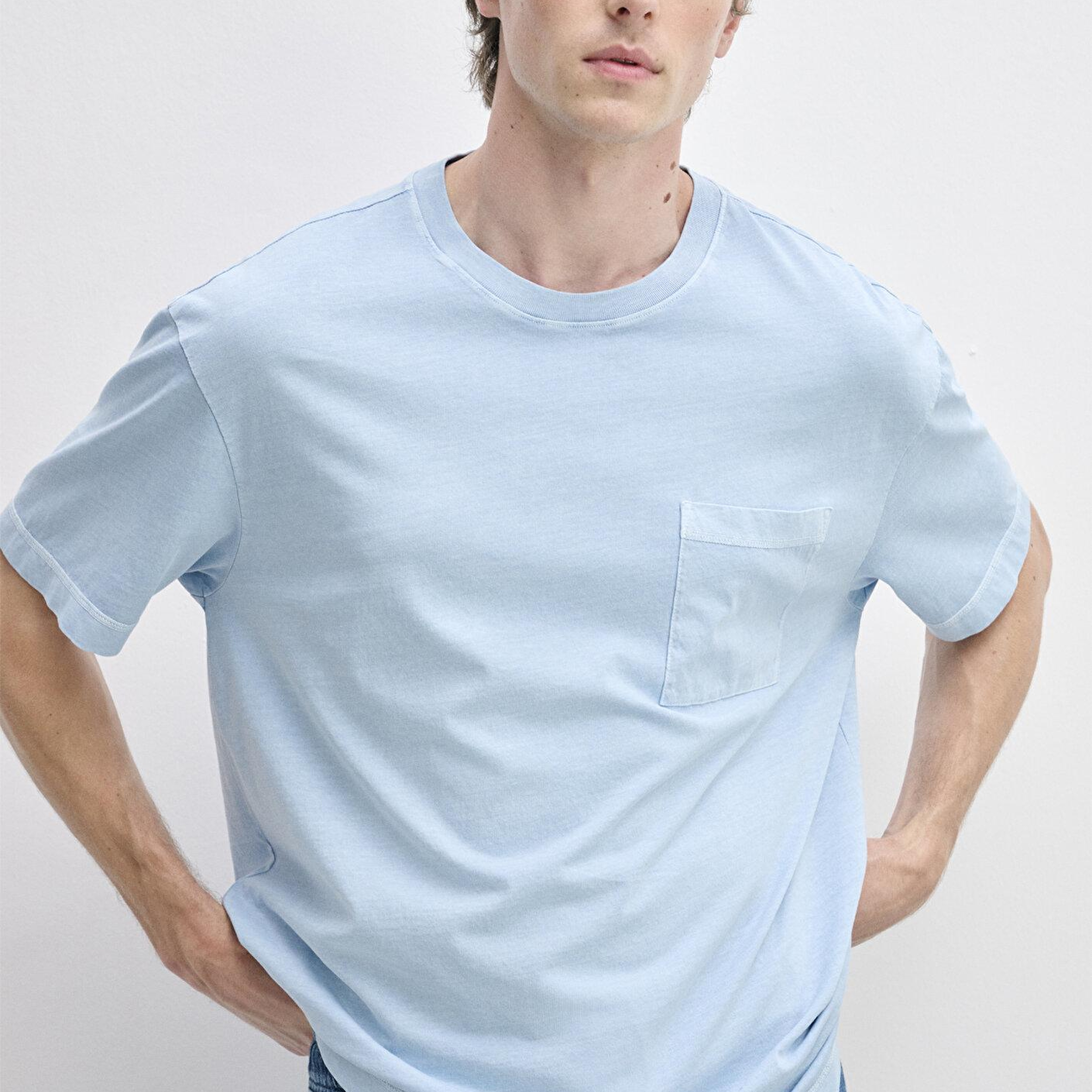 Mavi Cepli Mavi Basic Tişört Loose Fit / Bol Rahat Kesim 0613643-70815