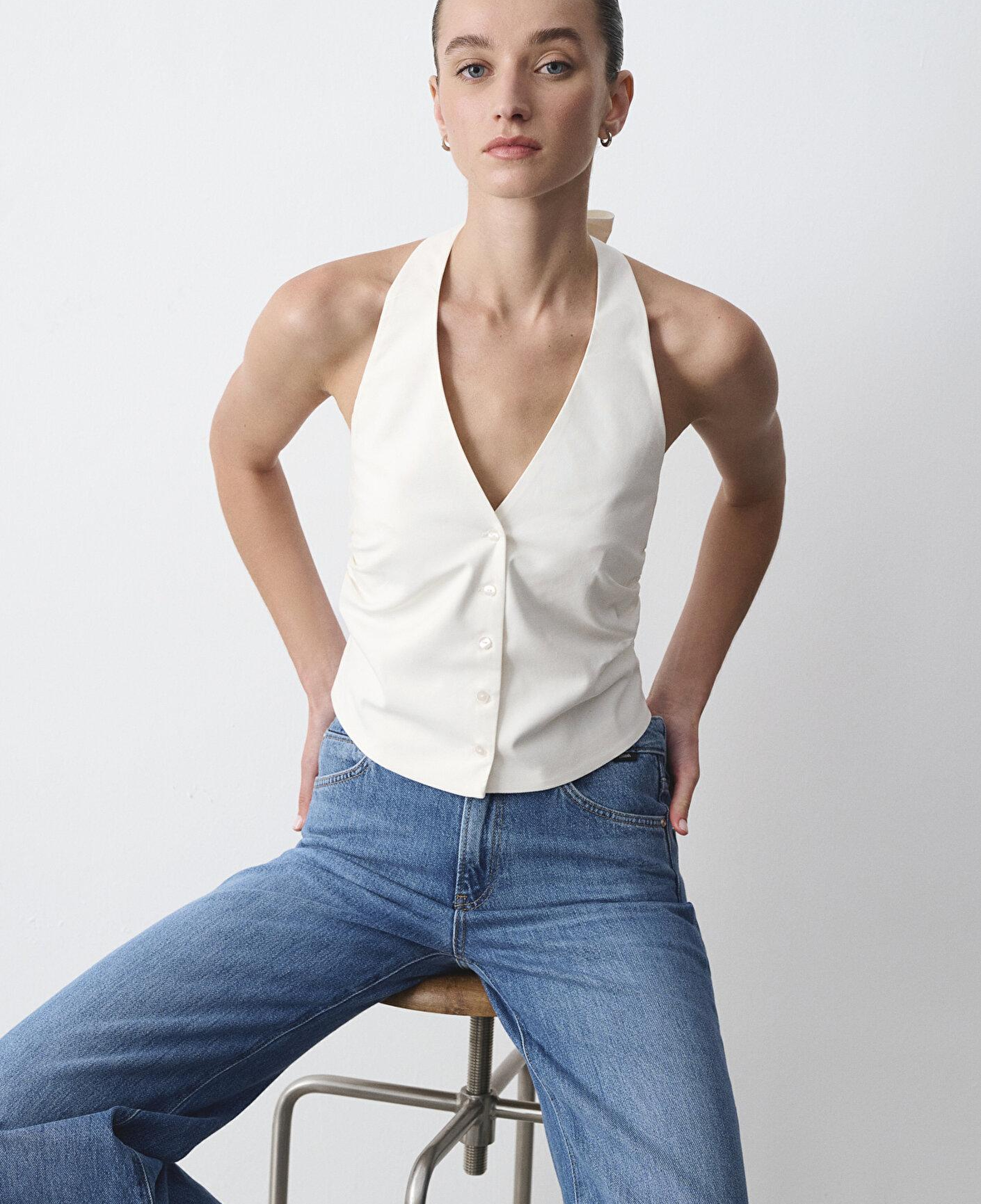 Mavi Ekru Gömlek Slim Fit / Dar Kesim 1211646-70057
