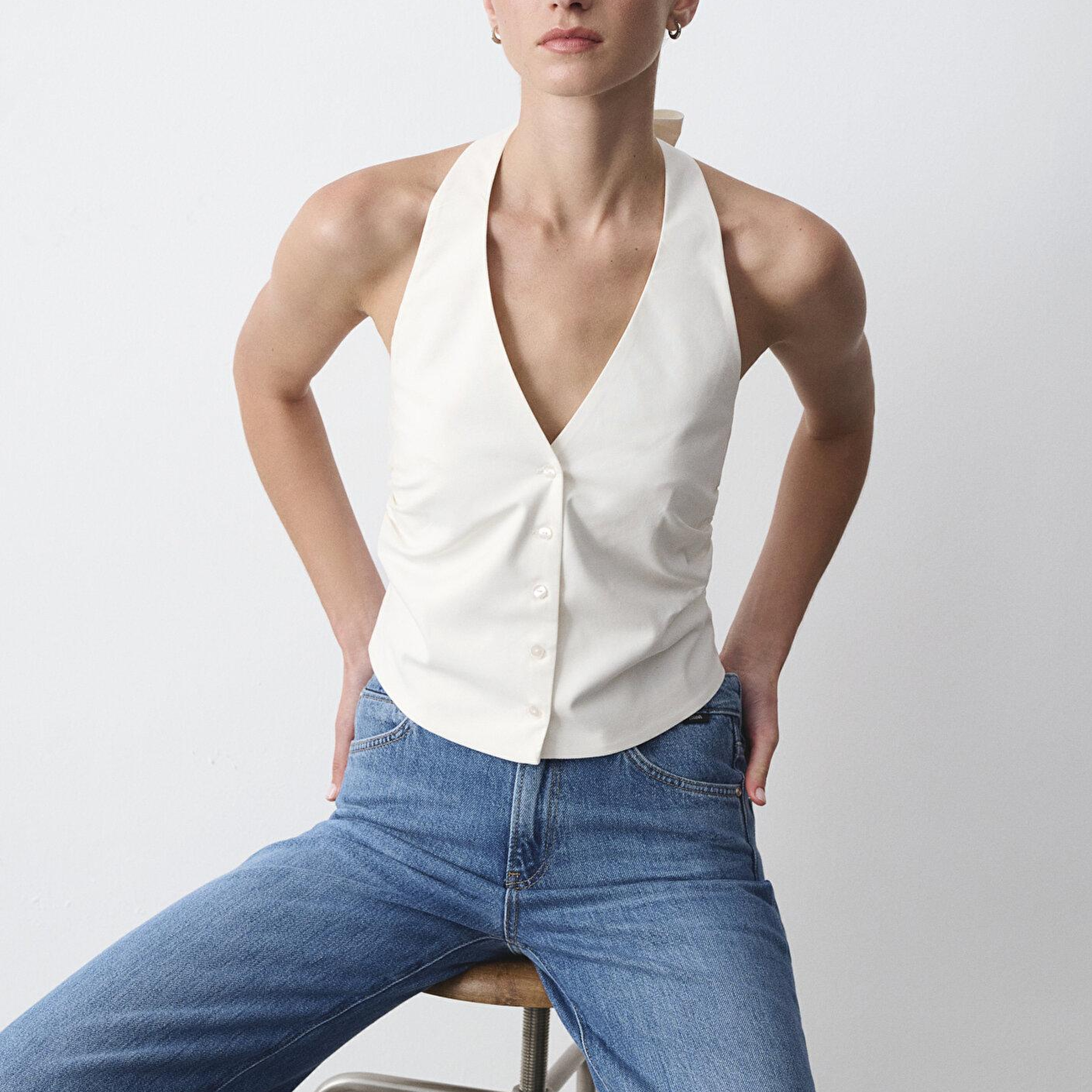 Mavi Ekru Gömlek Slim Fit / Dar Kesim 1211646-70057