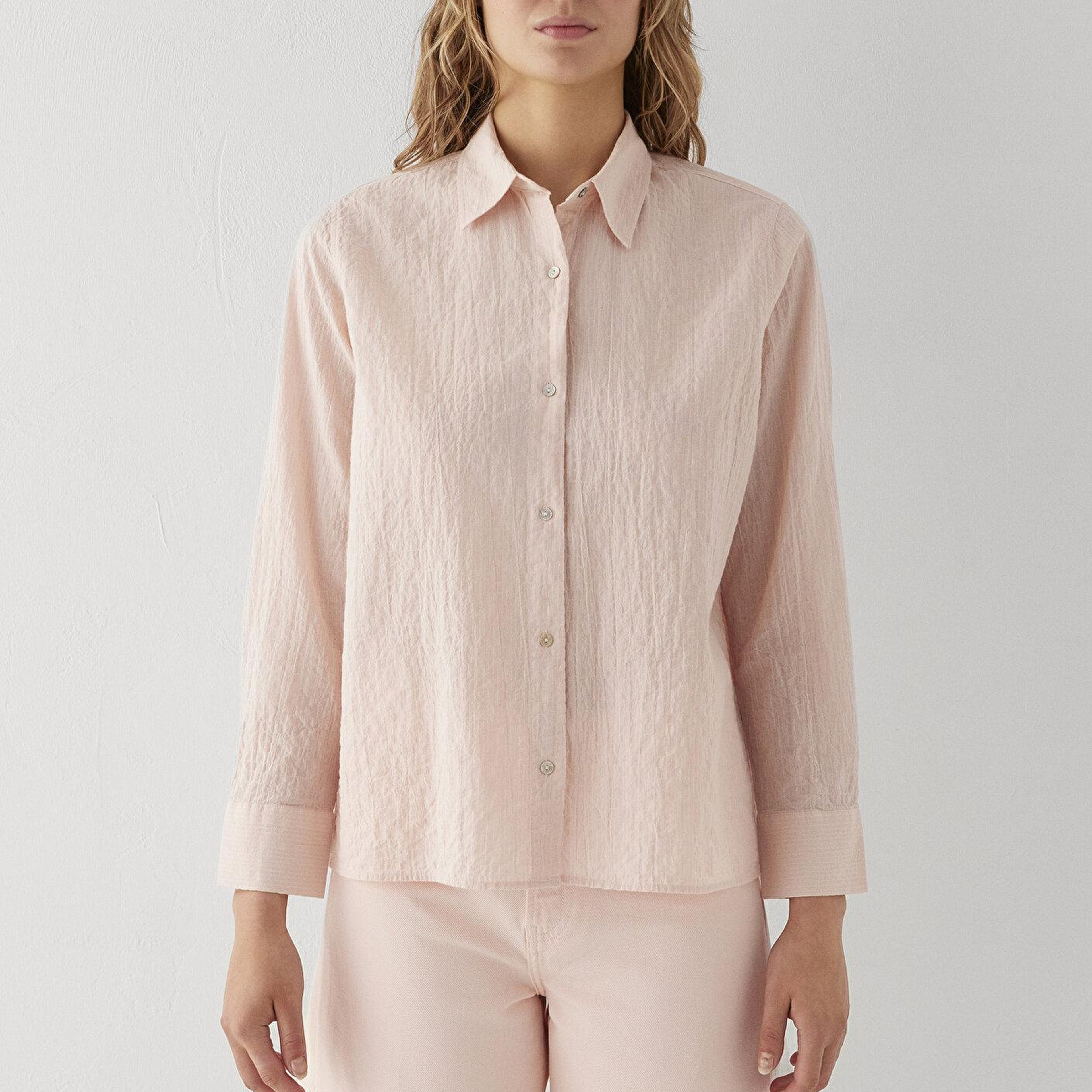 Mavi Pembe Gömlek Loose Fit / Bol Rahat Kesim 1211598-91762