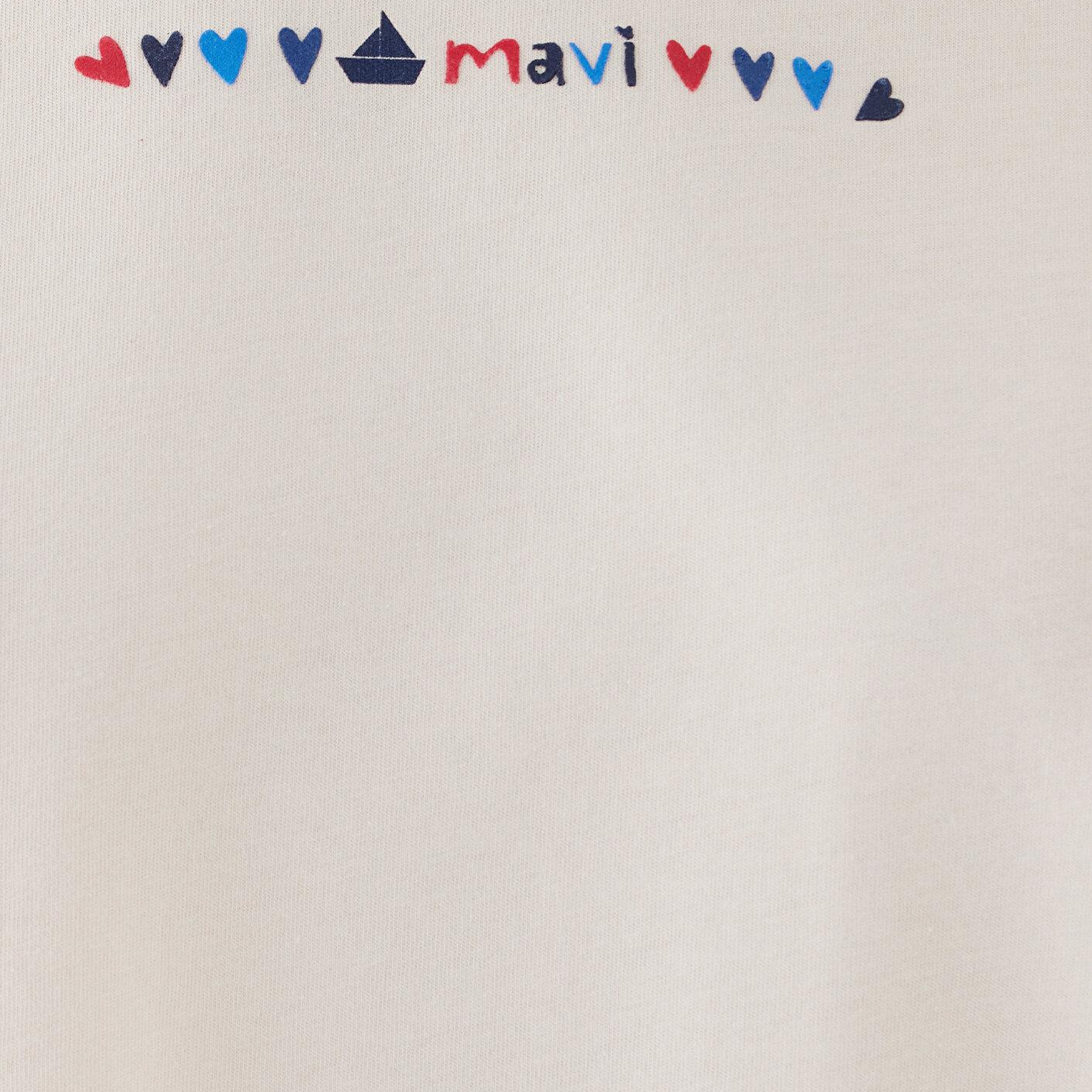 Mavi Ekru Tişört Loose Fit / Bol Rahat Kesim 1614301-70057
