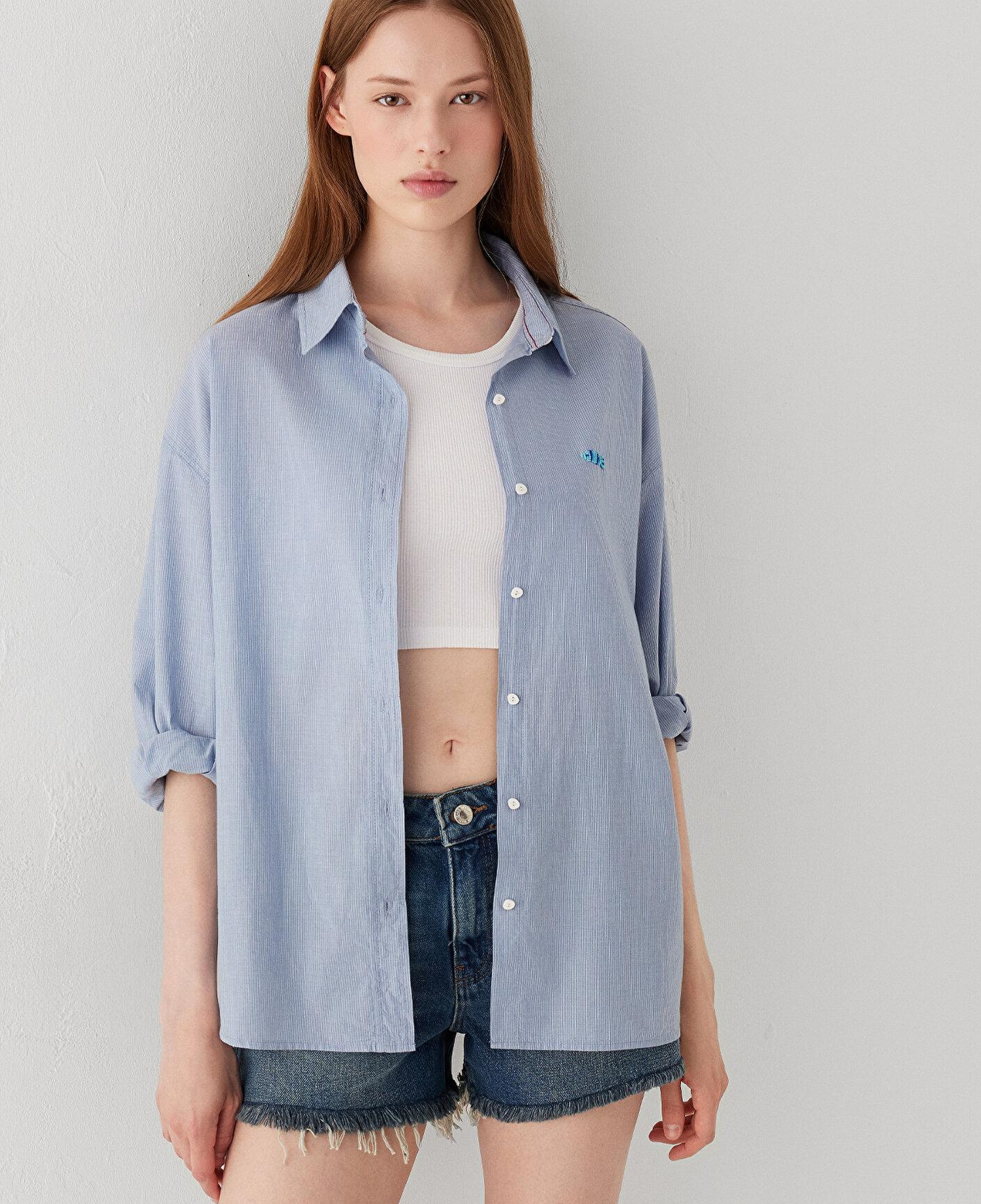 Mavi Mavi Gömlek Oversize / Geniş Kesim 1211222-81489