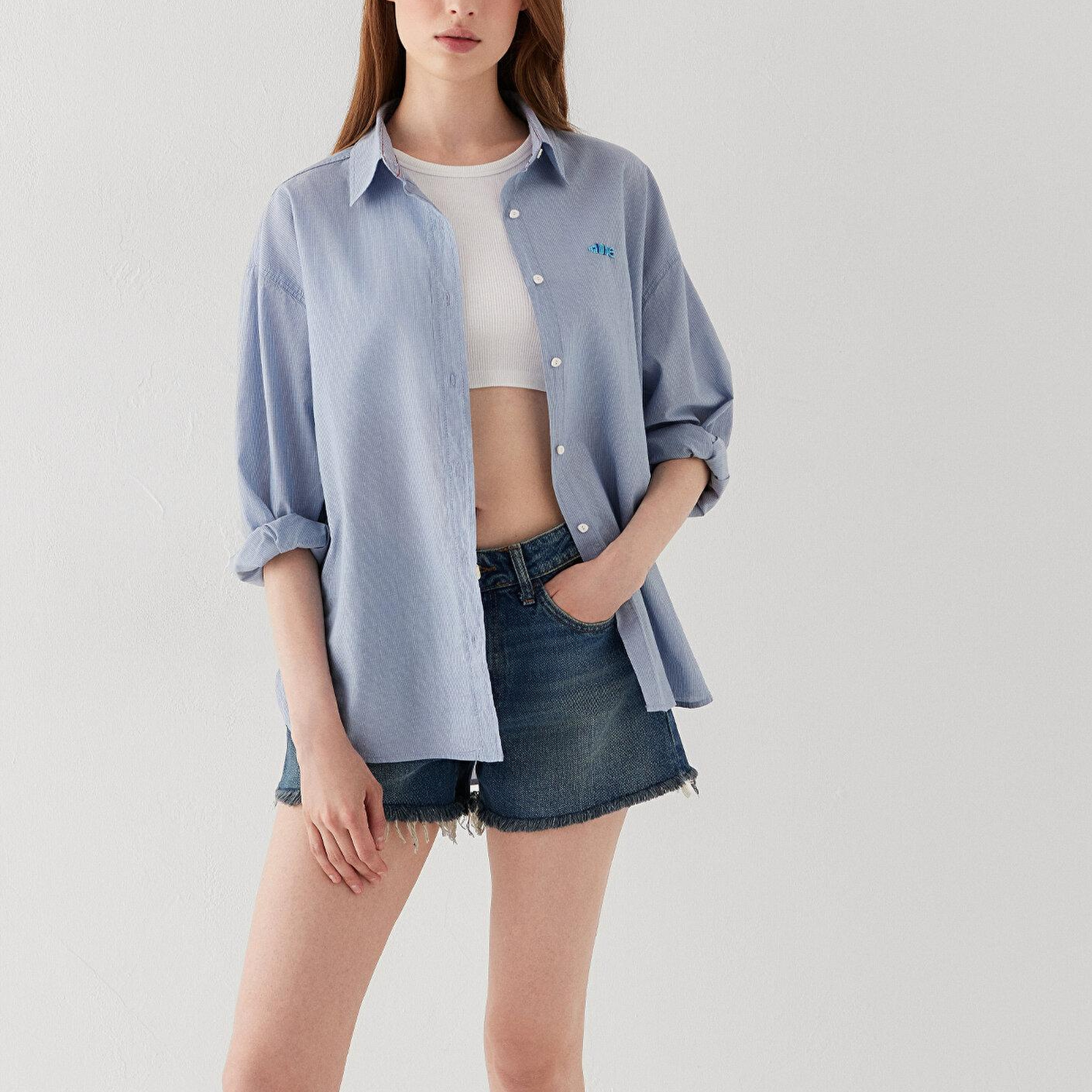 Mavi Mavi Gömlek Oversize / Geniş Kesim 1211222-81489