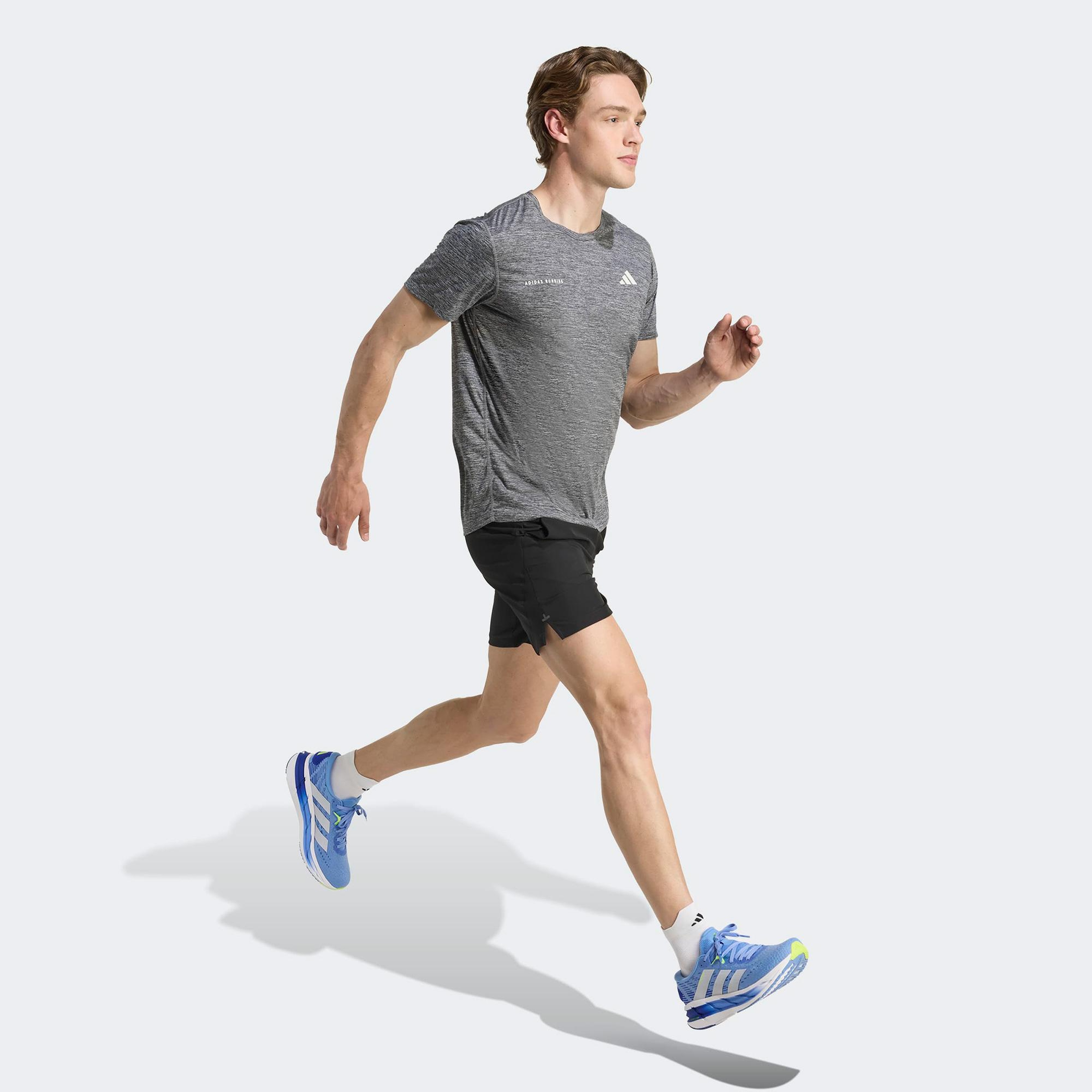 adidas Own The Run Melange Erkek Gri Koşu T-Shirt