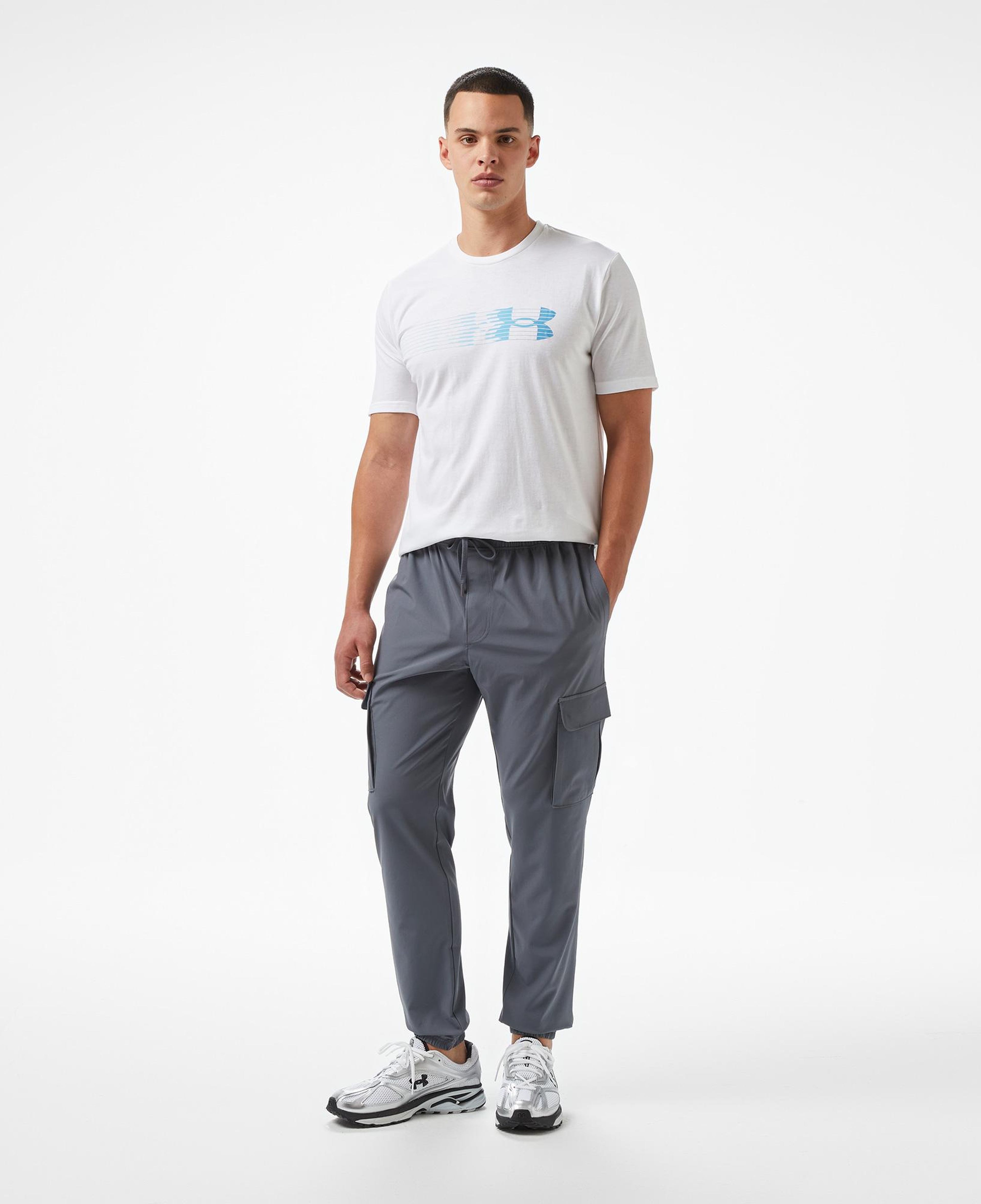 Under Armour Lc Fly in Logo Erkek Beyaz T-Shirt