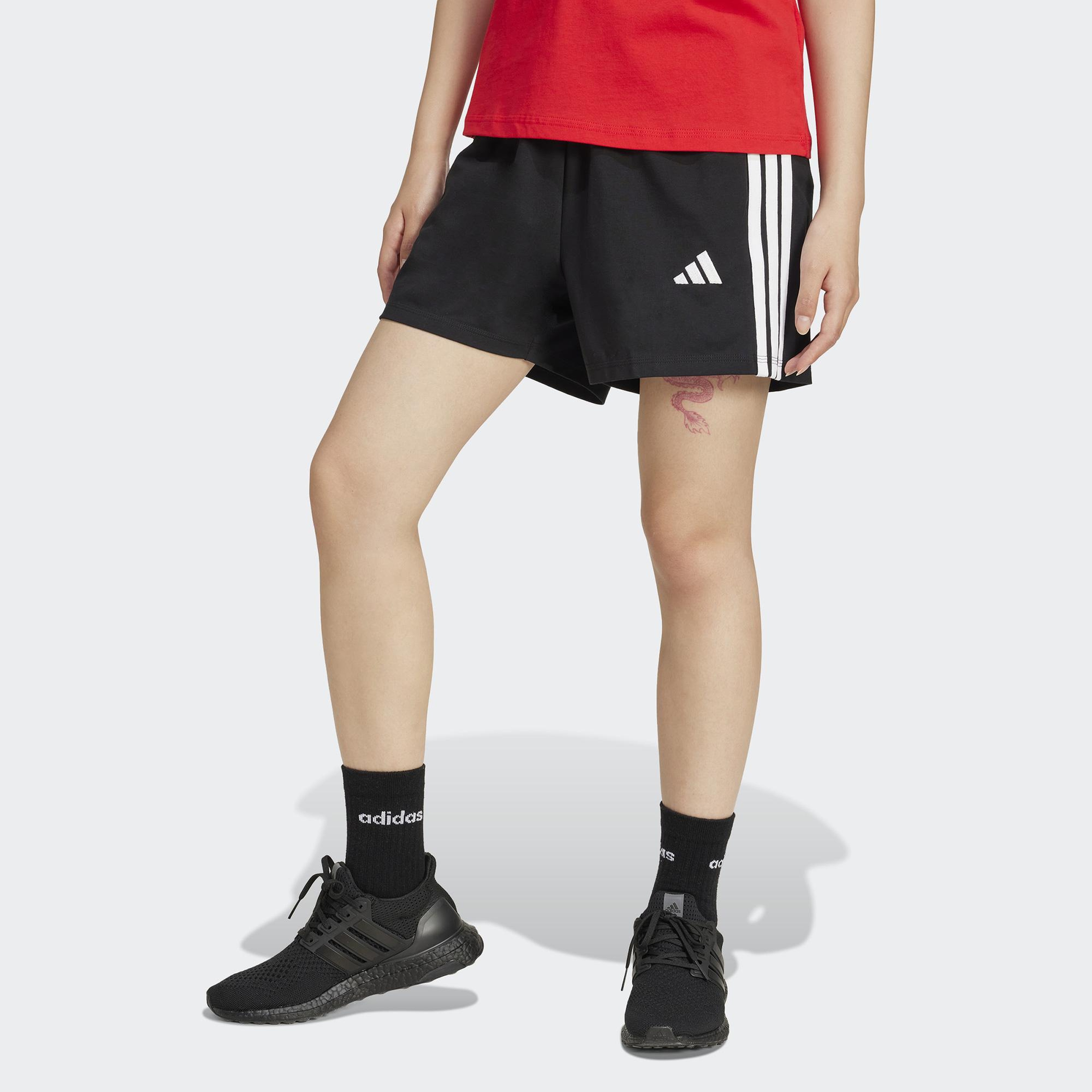 adidas Essentials 3 Stripes Cotton Kadın Siyah Şort