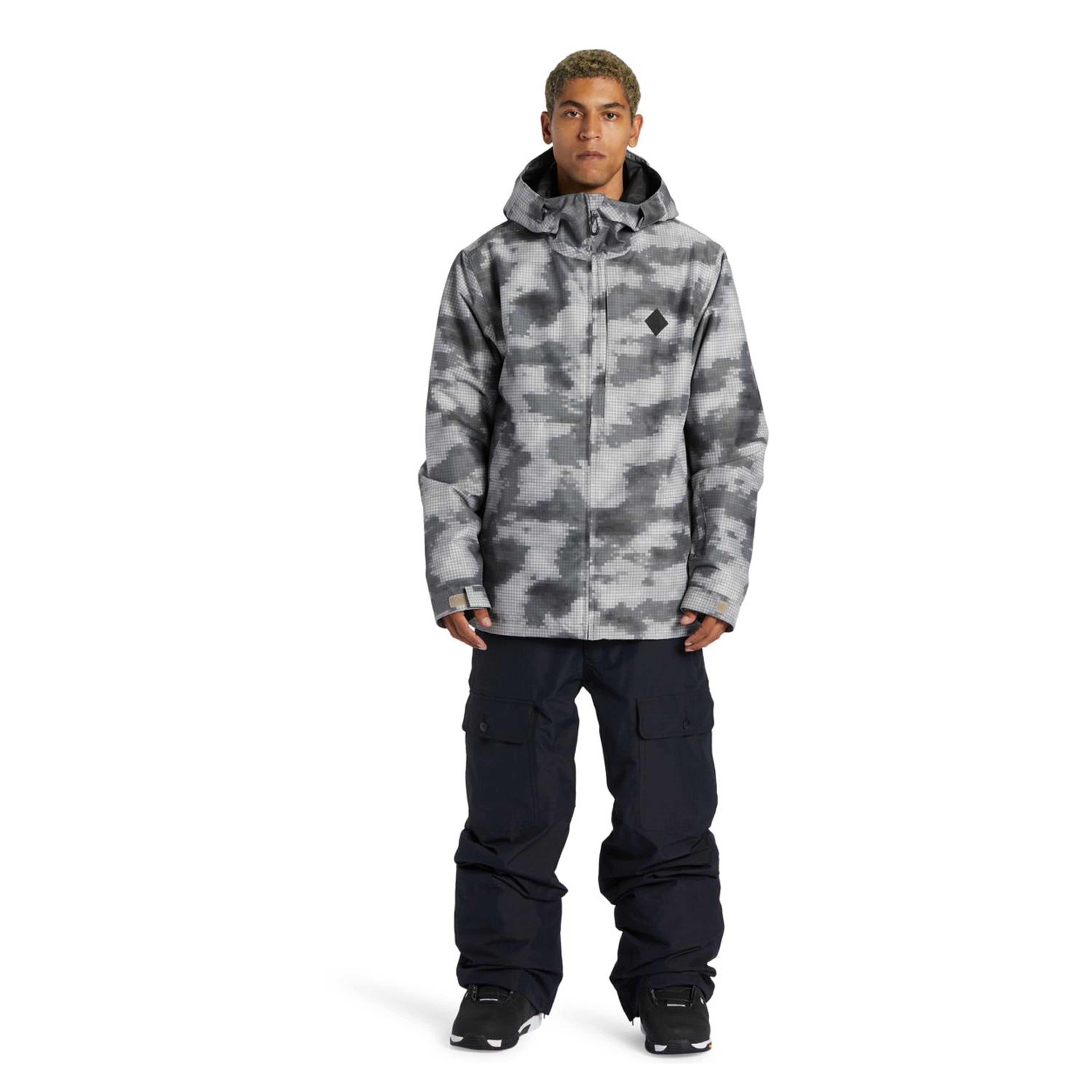 Dc Basis Print Erkek Gri Snowboard Ceketi