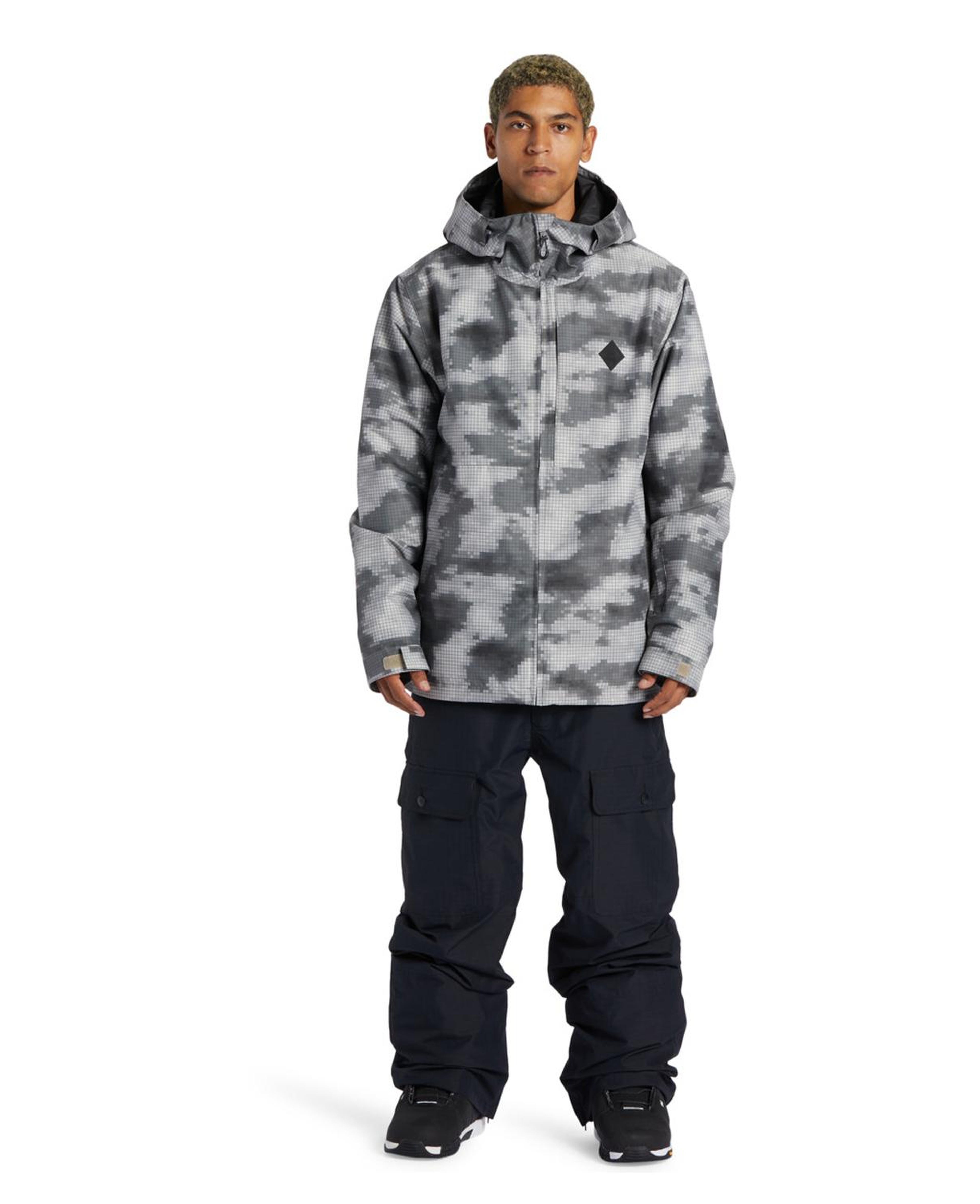 Dc Basis Print Erkek Gri Snowboard Ceketi